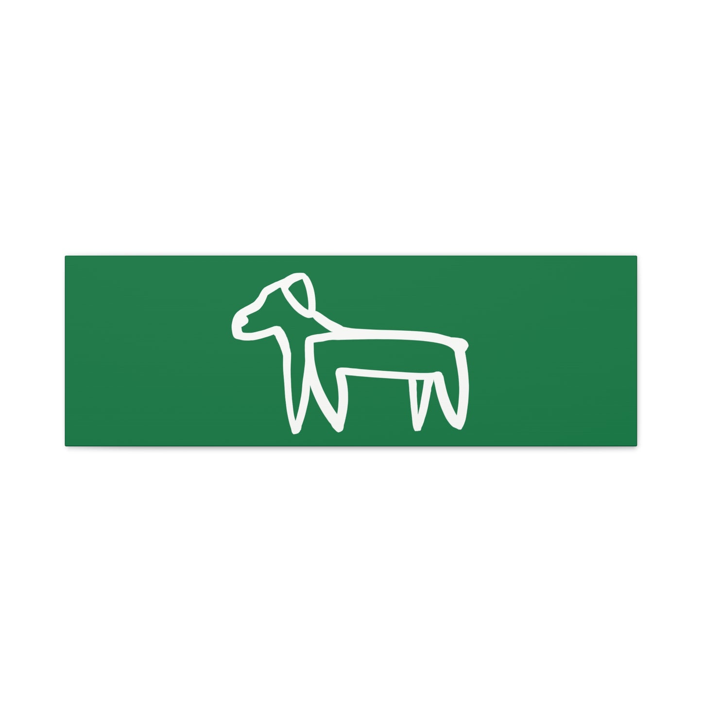 Dog Canvas Print on Green (Transparent Style White Dog) - Dog Art Print