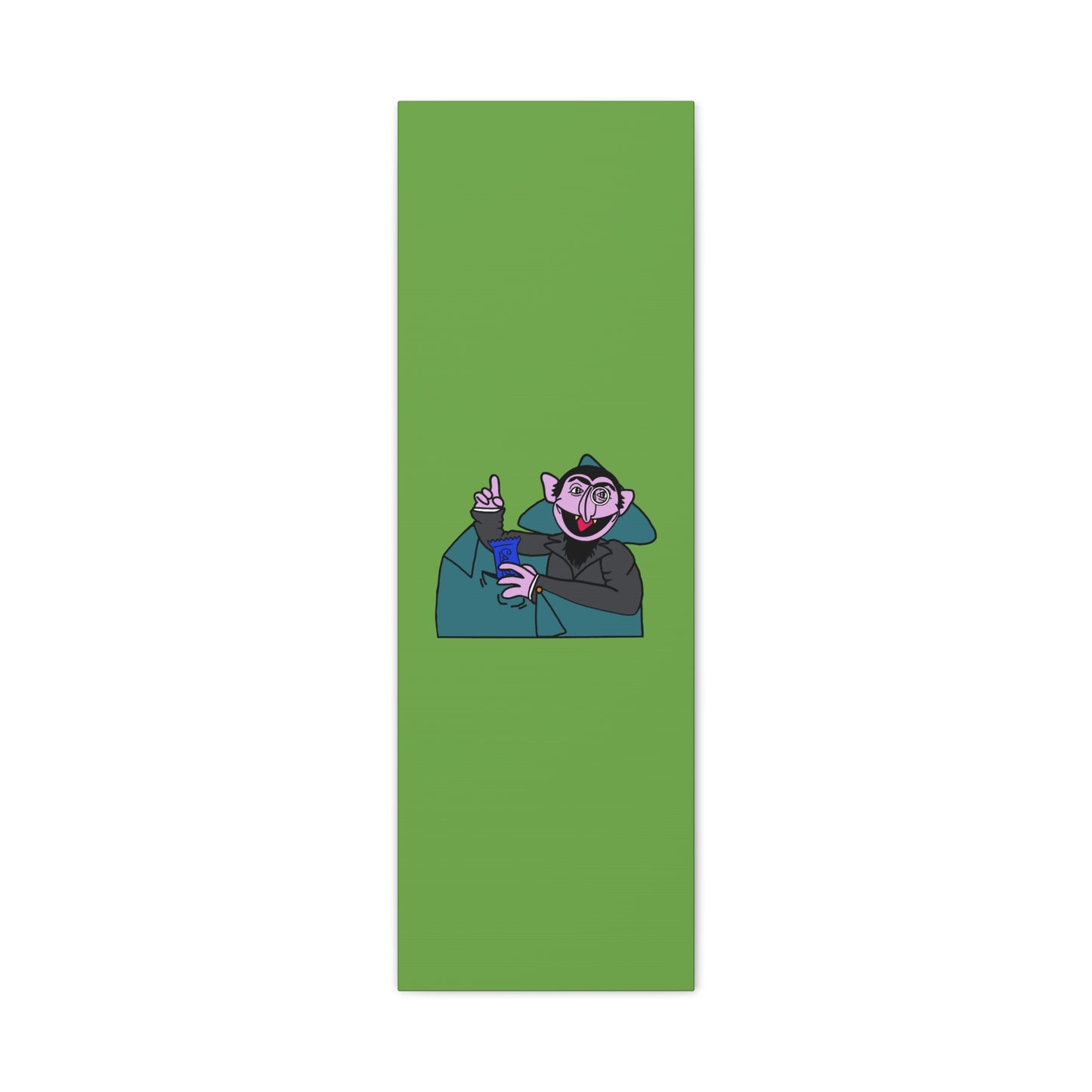 The Count Stealing Candy Canvas Print Green - Sesame Street The Count Parody Art