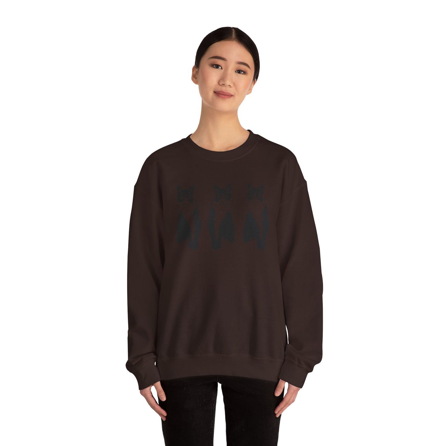 Cat x3 Sweatshirt (Transparent Style Cat) - Cat Drawing Sweatshirt