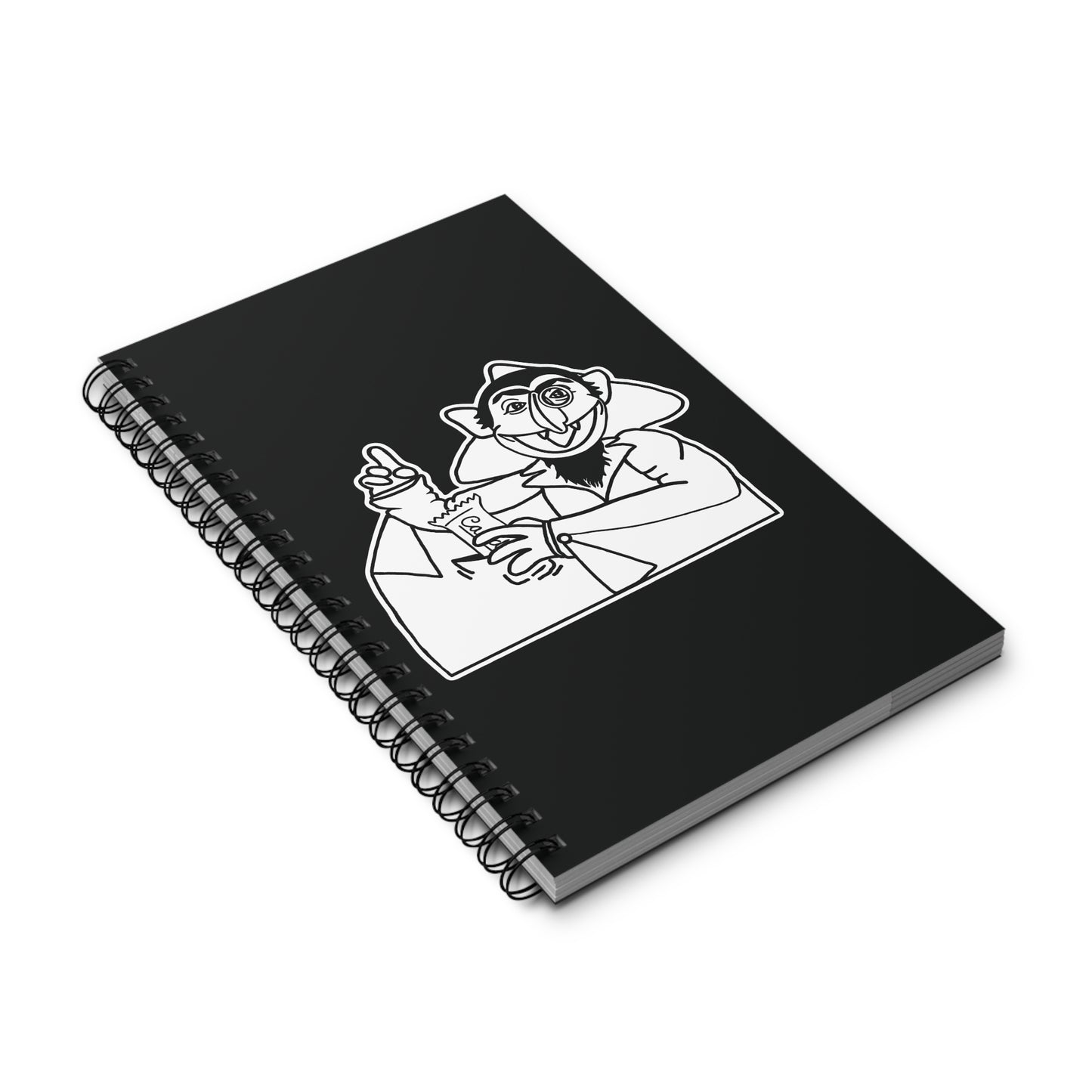 The Count Stealing Candy Outline Notebook Black and White - Sesame Street The Count Parody Notebook