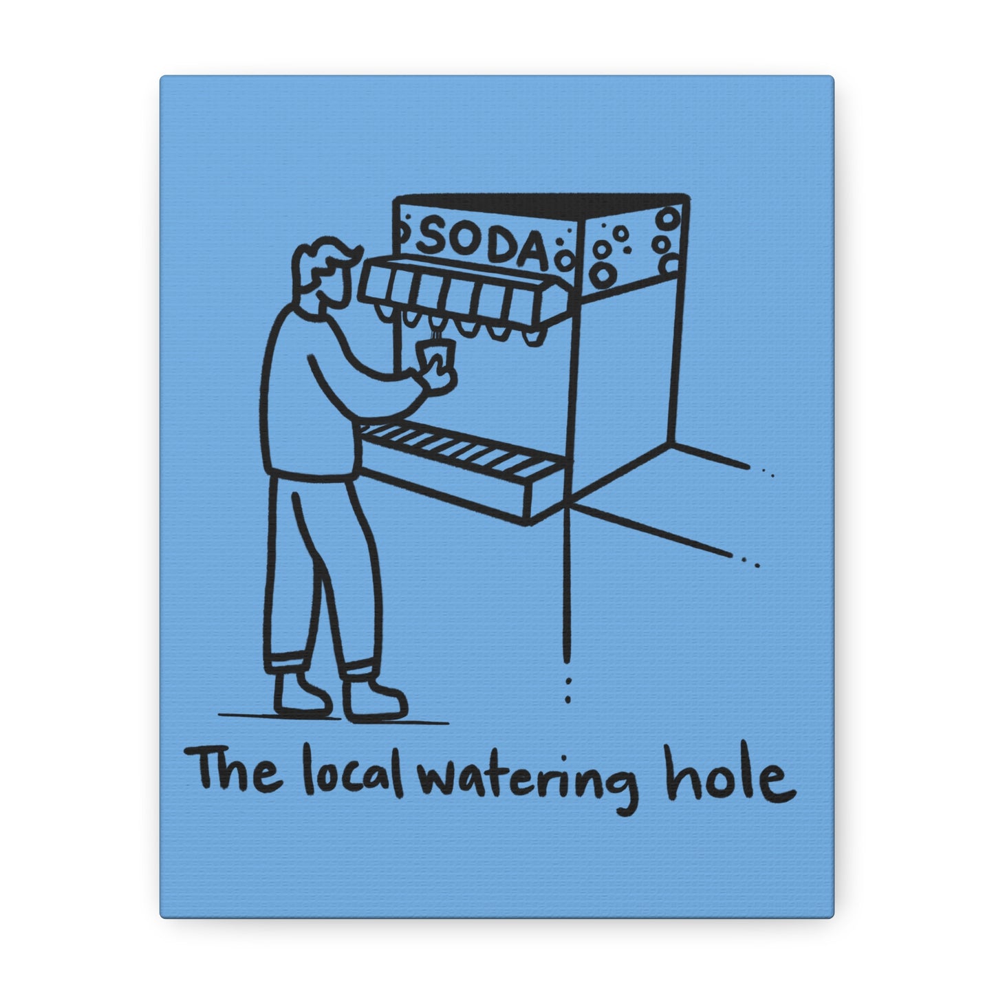 Local Watering Hole Canvas Print - Blue