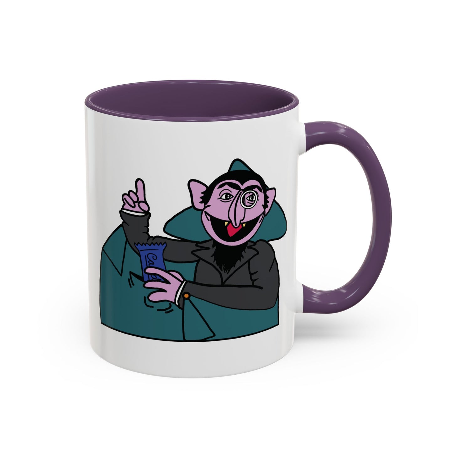 The Count Stealing Candy Accent Mug - Sesame Street The Count Parody Coffee Mug