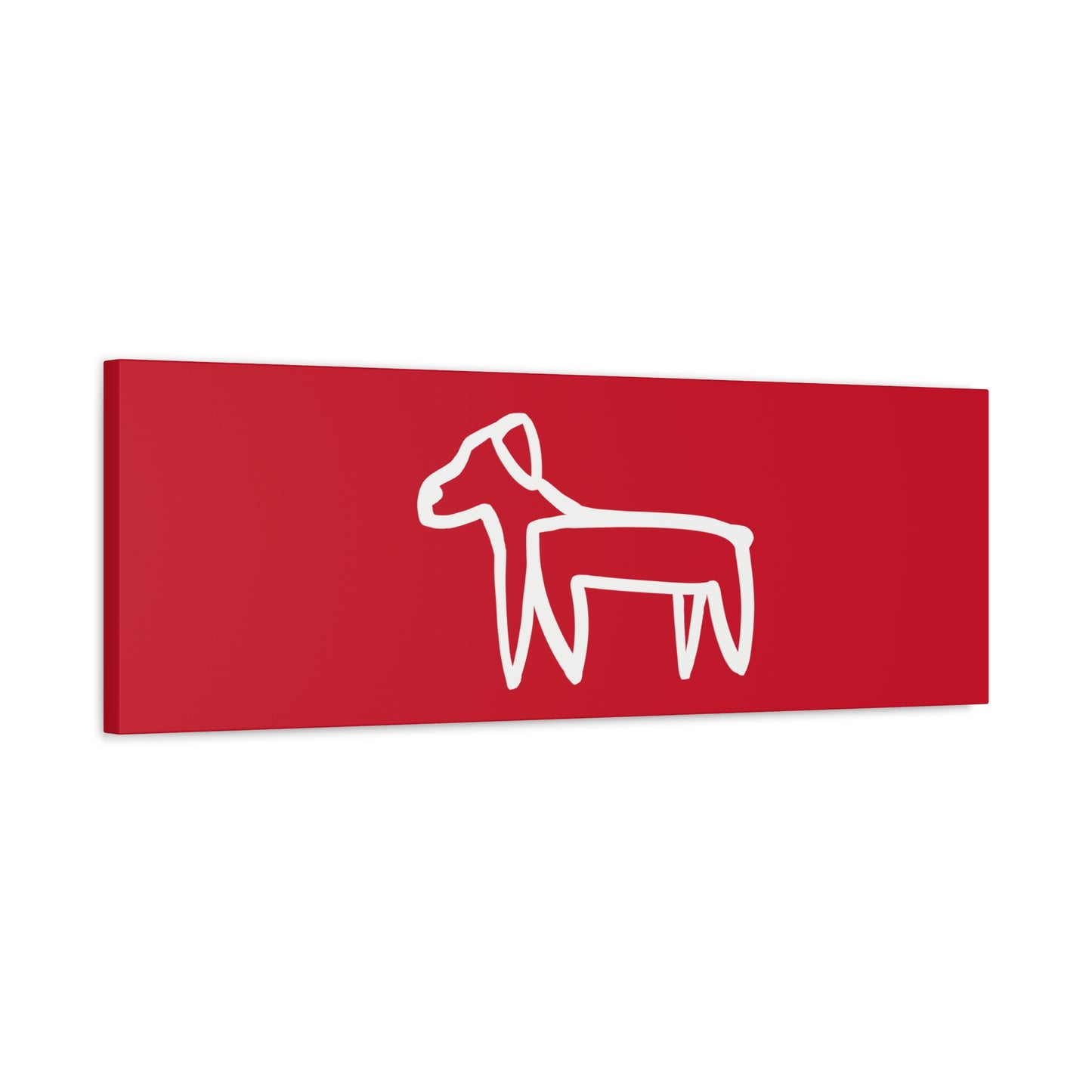 Dog Canvas Print on Red (Transparent Style White Dog) - Dog Art Print