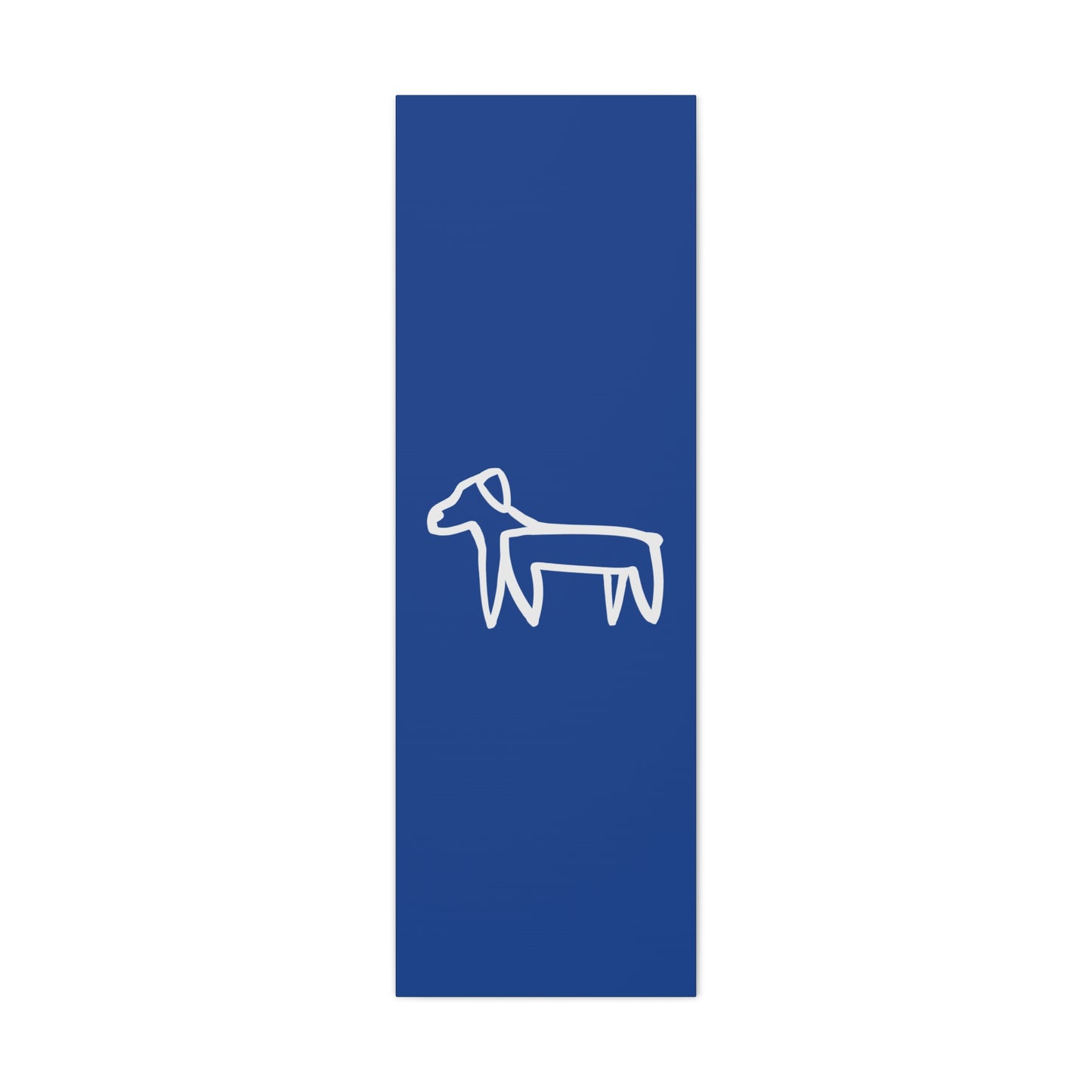 Dog Canvas Print on Blue (Transparent Style White Dog) - Dog Art Print