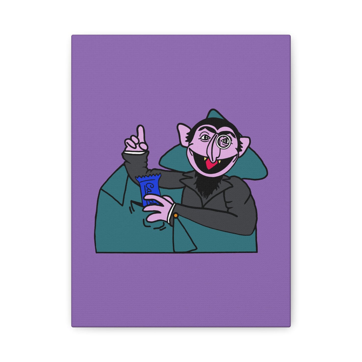 The Count Stealing Candy Canvas Print Light Purple - Sesame Street The Count Canvas Art