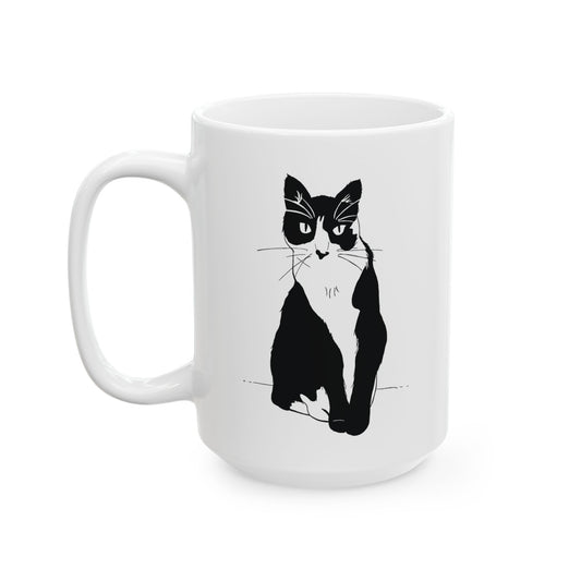 Cat Mug (Transparent Style Cat) - Two Cats Edition Cat Drawing Mug