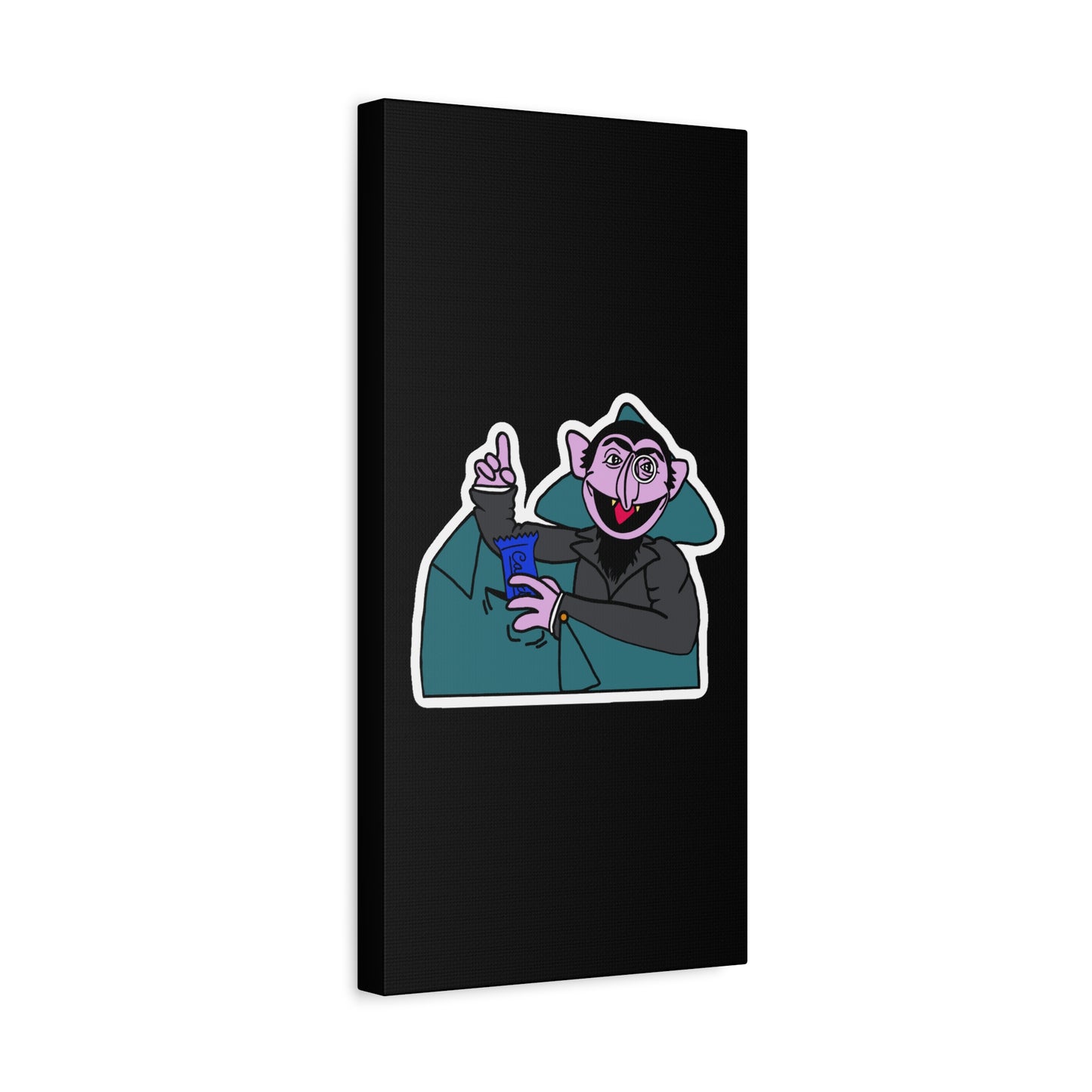 The Count Stealing Candy Canvas Print Black - Sesame Street The Count Parody Art