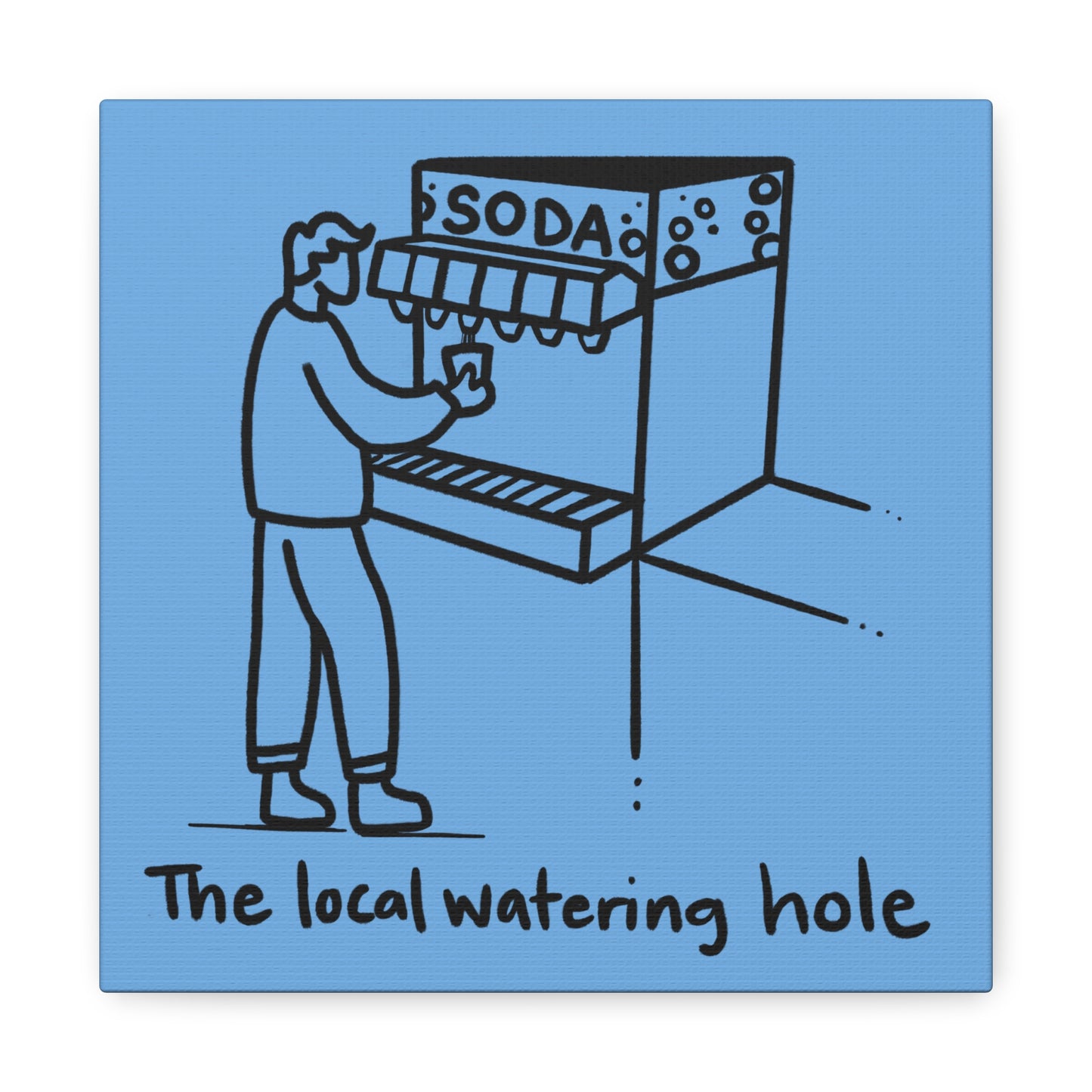 Local Watering Hole Canvas Print - Blue