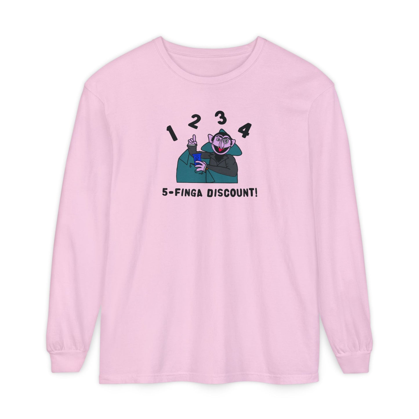 Five Finger Discount Long Sleeve Tee - Sesame Street The Count 5-Finger Discount Shirt