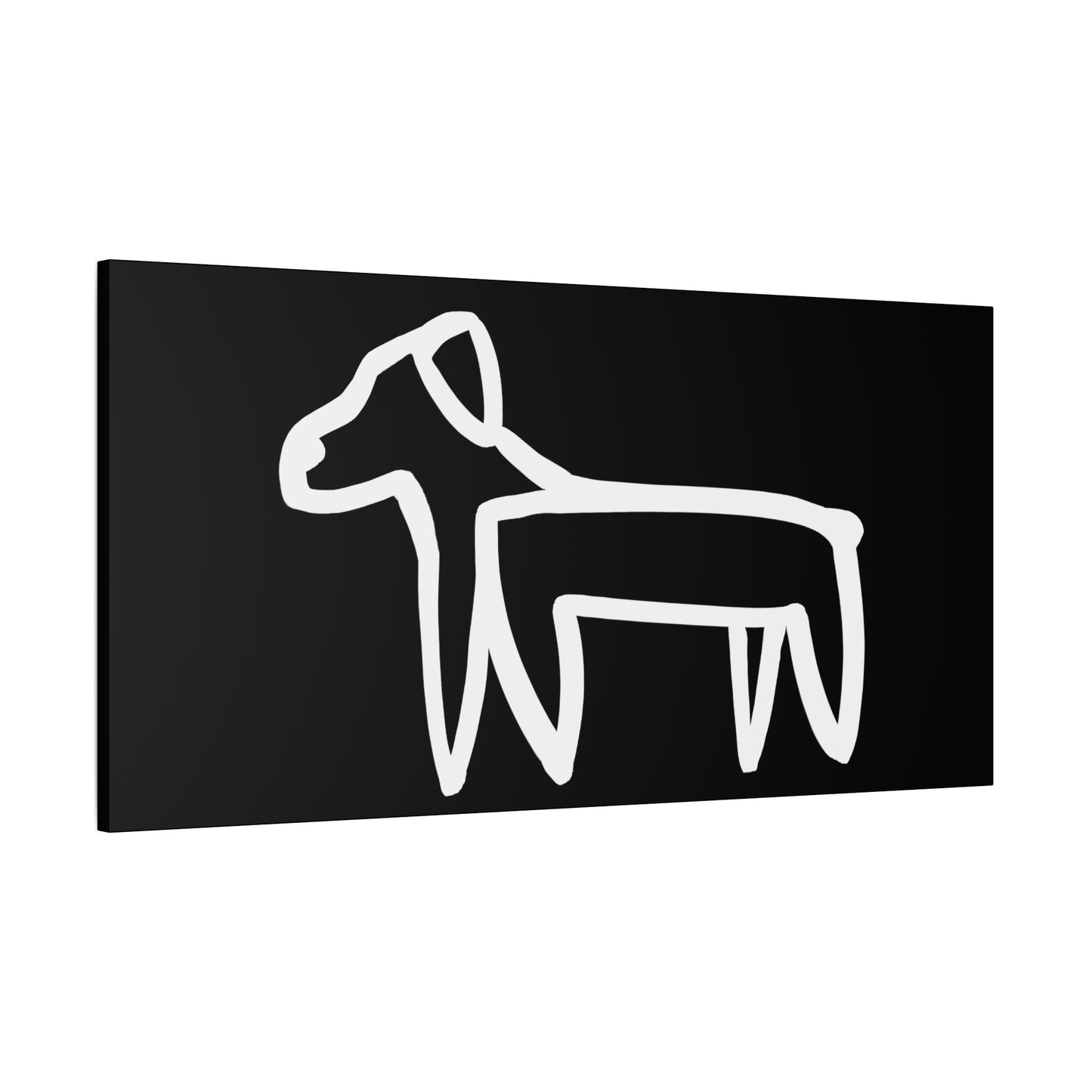 Dog Canvas Print on Black (Transparent Style White Dog) - Dog Art Print