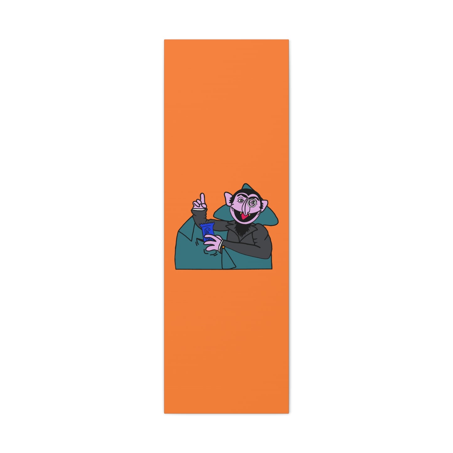 The Count Stealing Candy Canvas Print Orange - Sesame Street The Count Parody Art