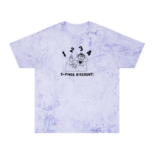 Five Finger Discount Outline Color Blast Tee - Sesame Street The Count Parody Shirt