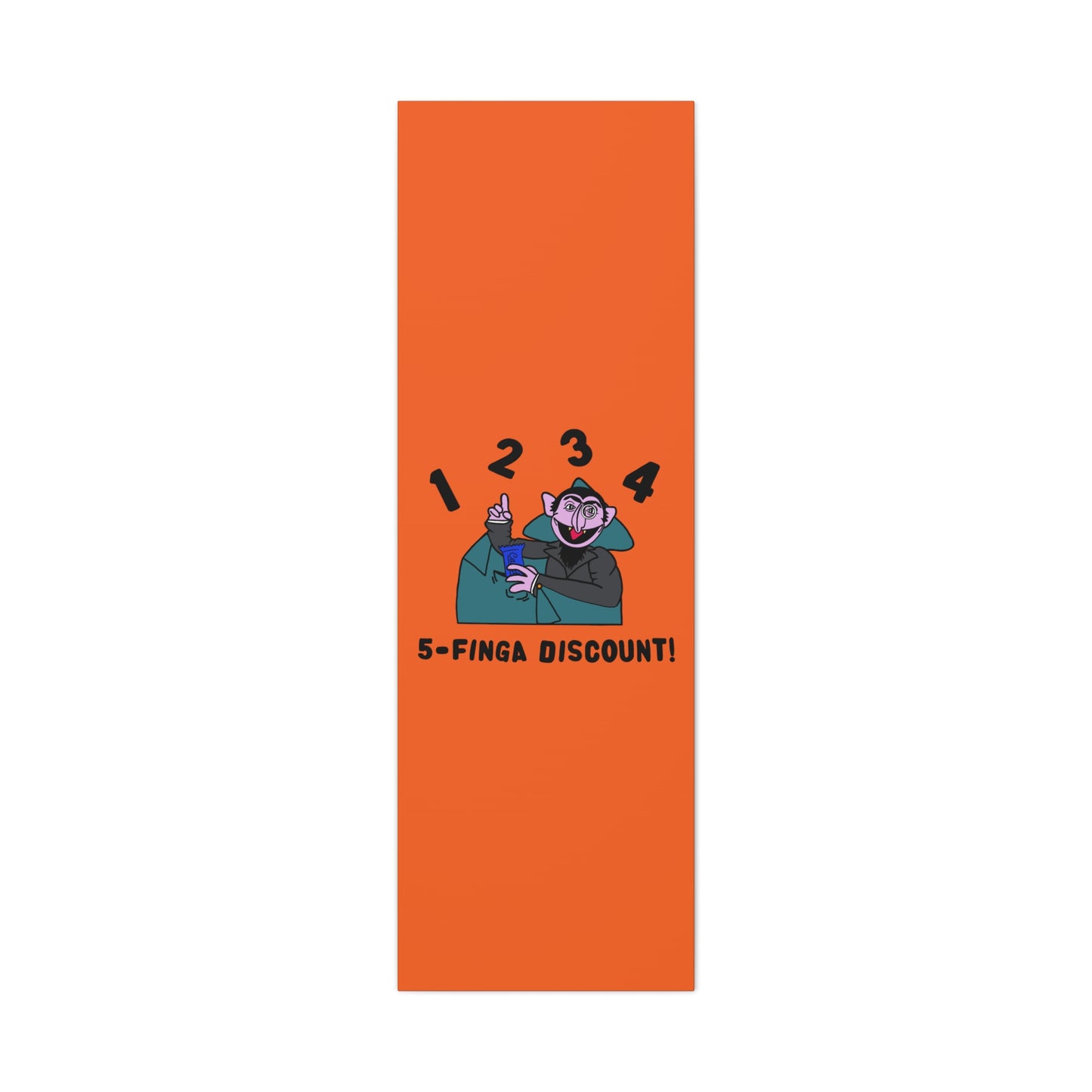 Five Finger Discount Canvas Print Orange - Sesame Street The Count Parody Art Print