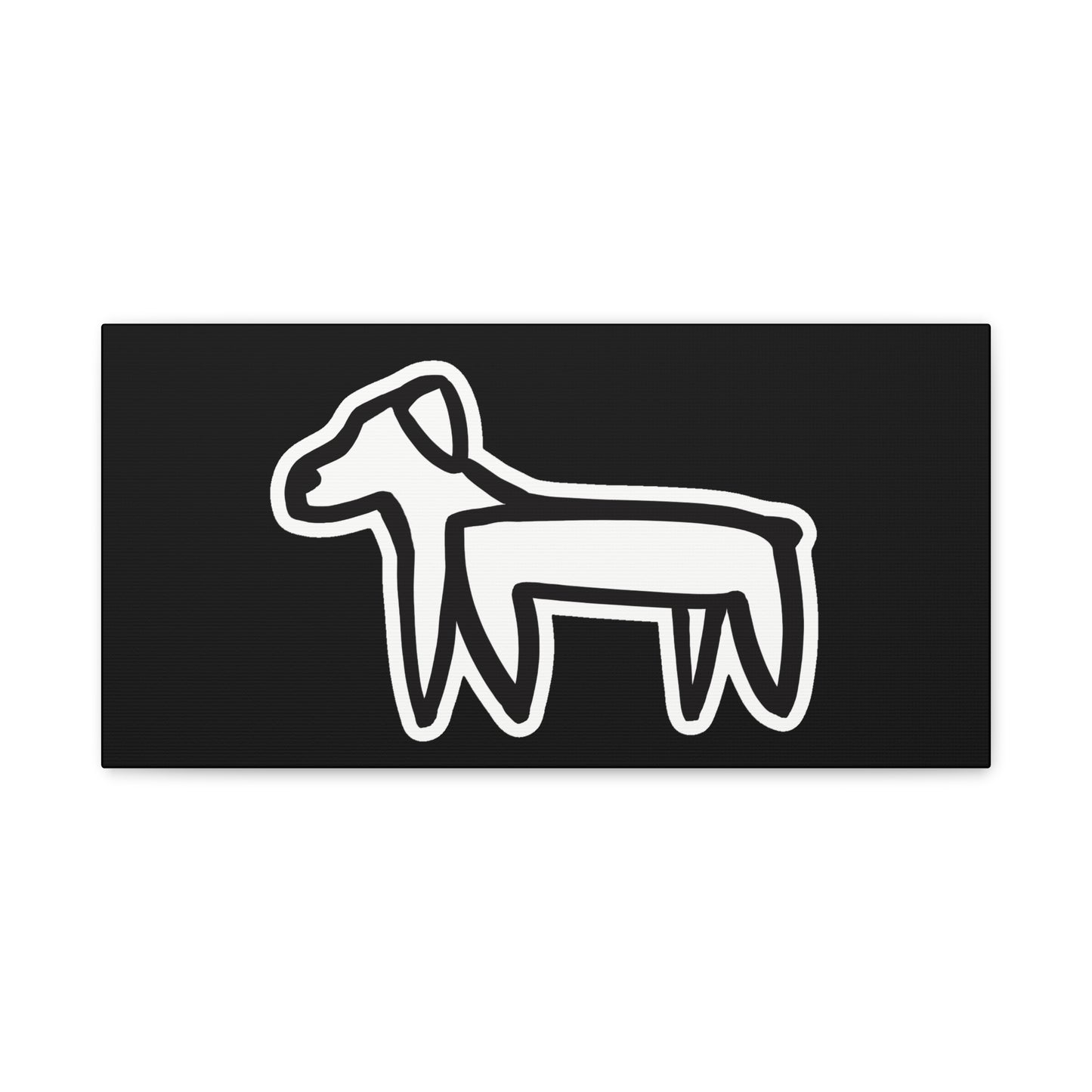 Dog Canvas Print on Black (Sticker Style Dog) - Dog Art Print
