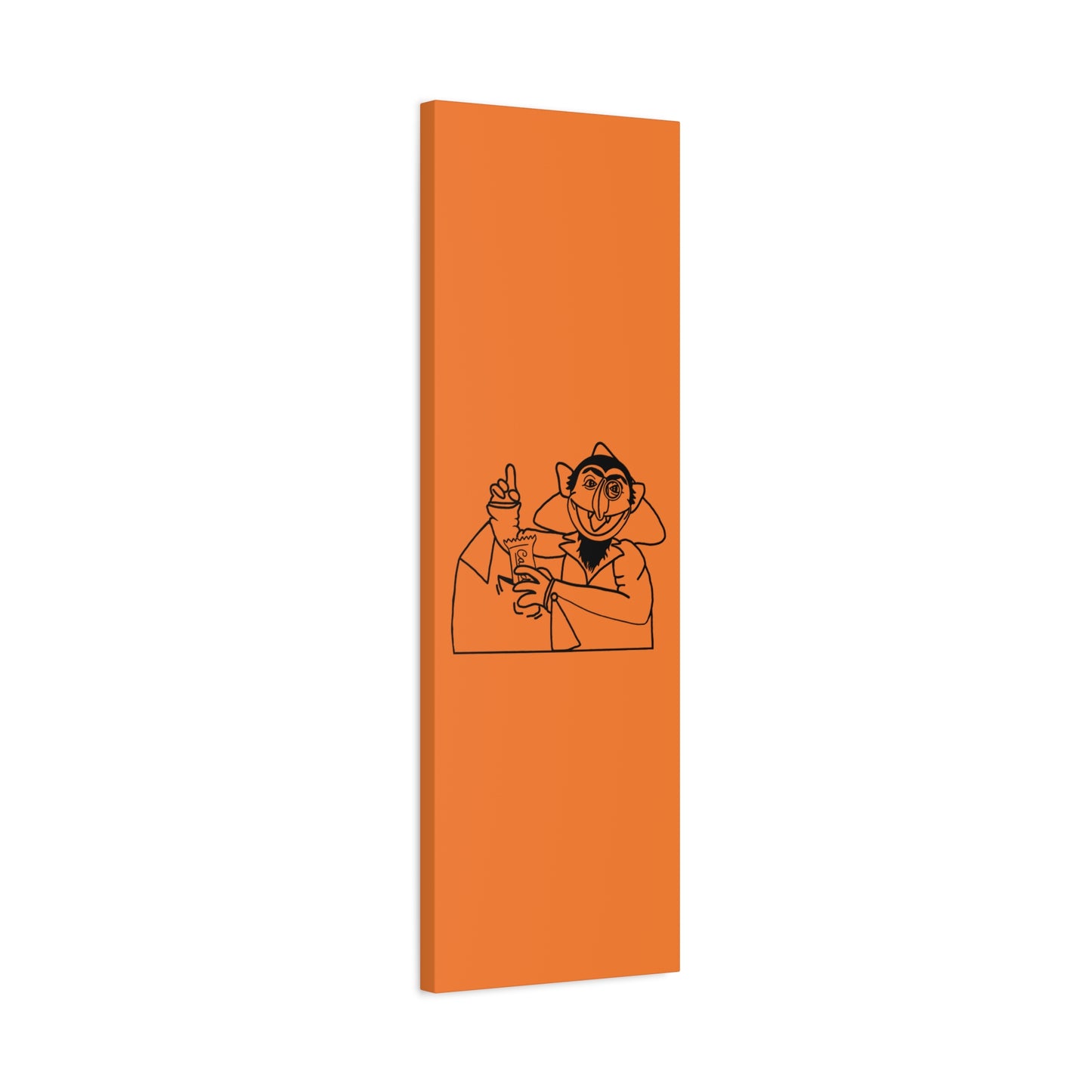 The Count Stealing Candy Outline Canvas Print Light Orange - Sesame Street The Count Parody Art