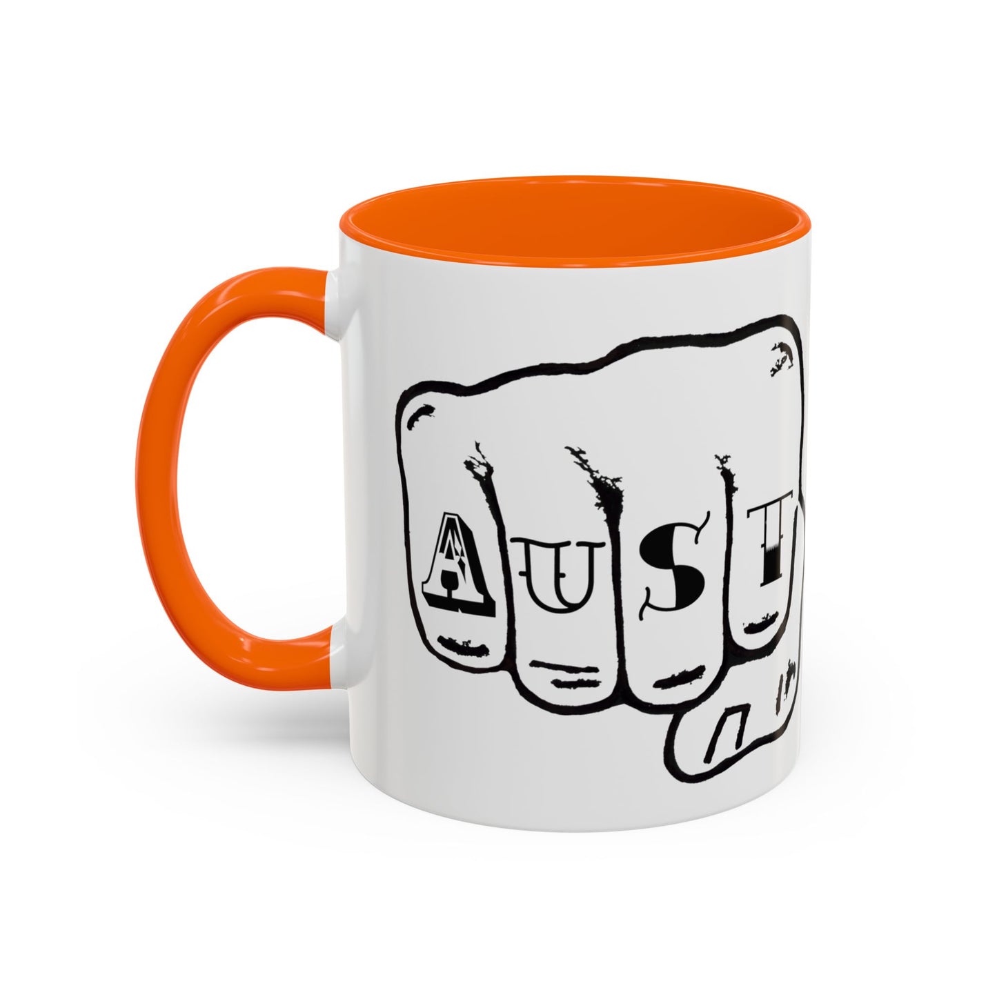 Austin Knuckle Tats Tattooed Fists Accent Mug Giant Fists Edition