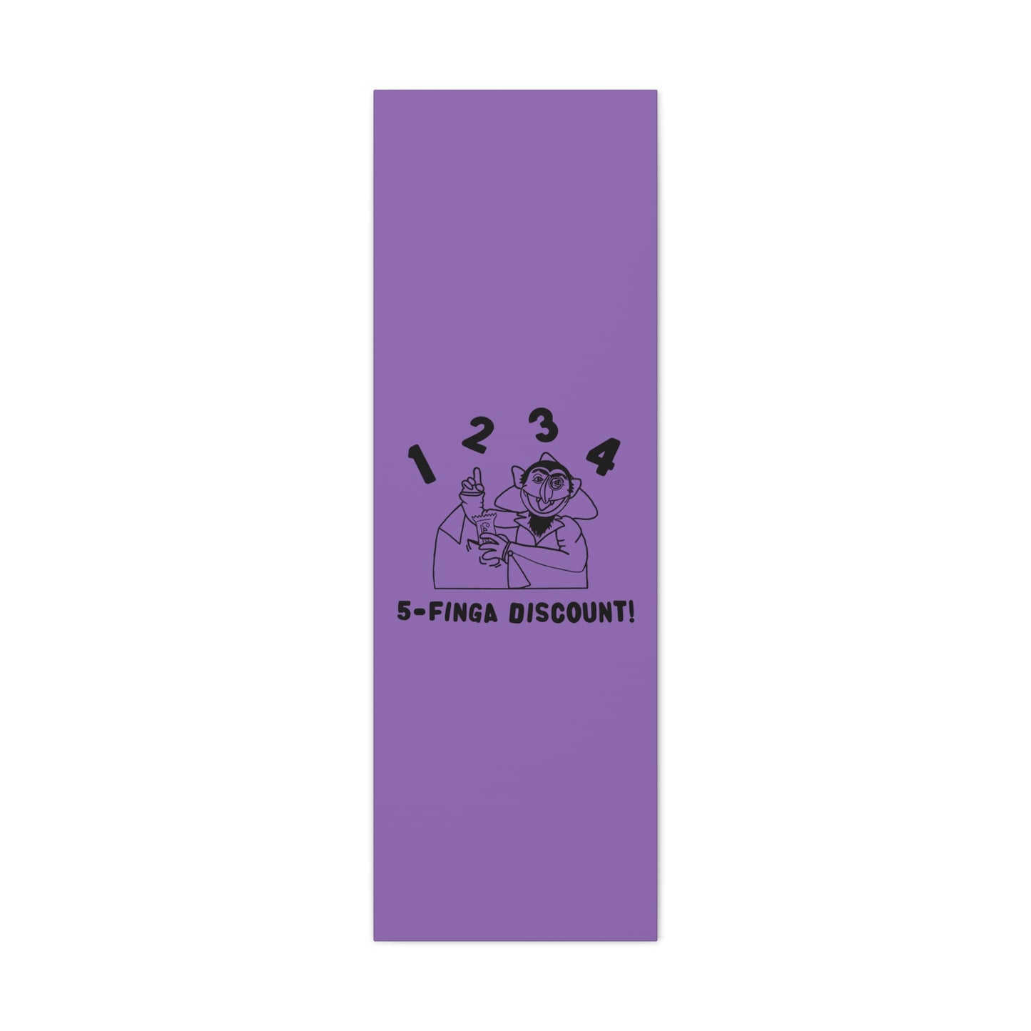Five Finger Discount Outline Canvas Print Light Purple - Sesame Street The Count Parody Art Print