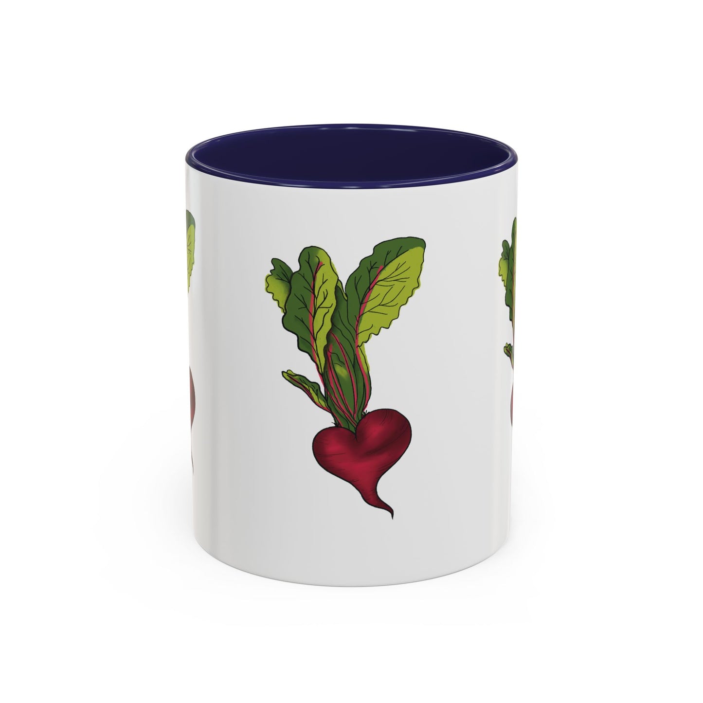 Triple Heart Beet Accent Mug