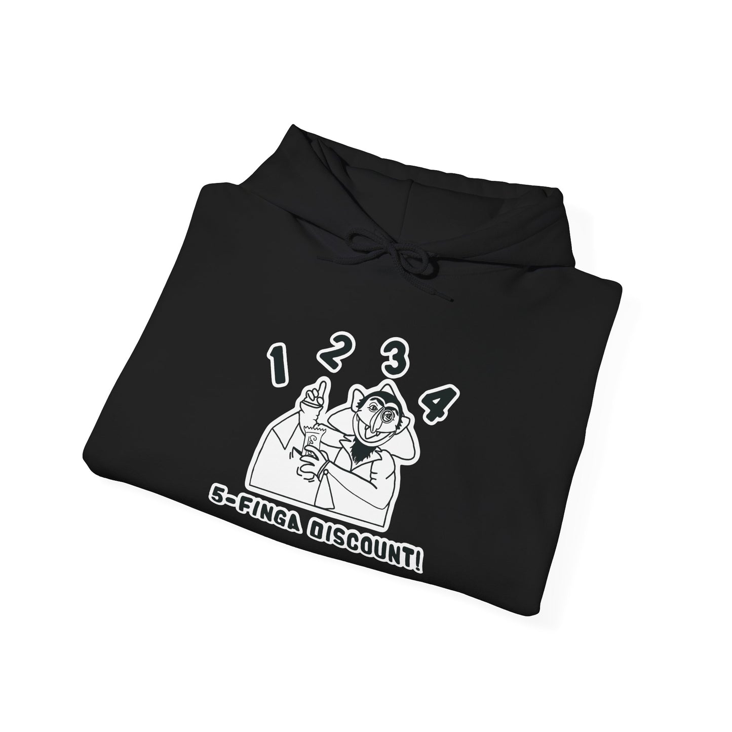 Five Finger Discount Outline Hoodie - Sesame Street The Count Parody Hooded Sweatshirt