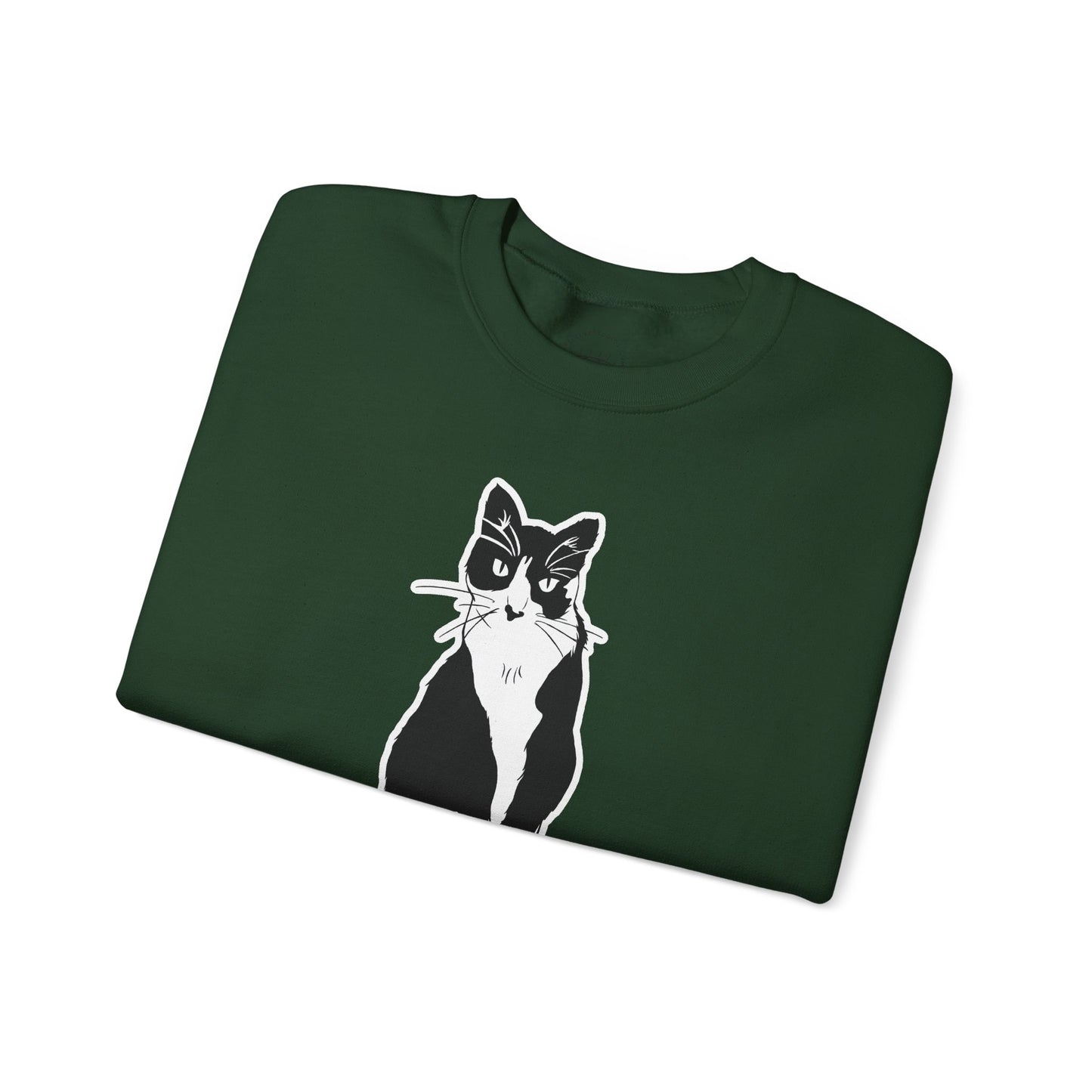 Cat Sweatshirt (Sticker Style Cat) - Cat Drawing Sweatshirt