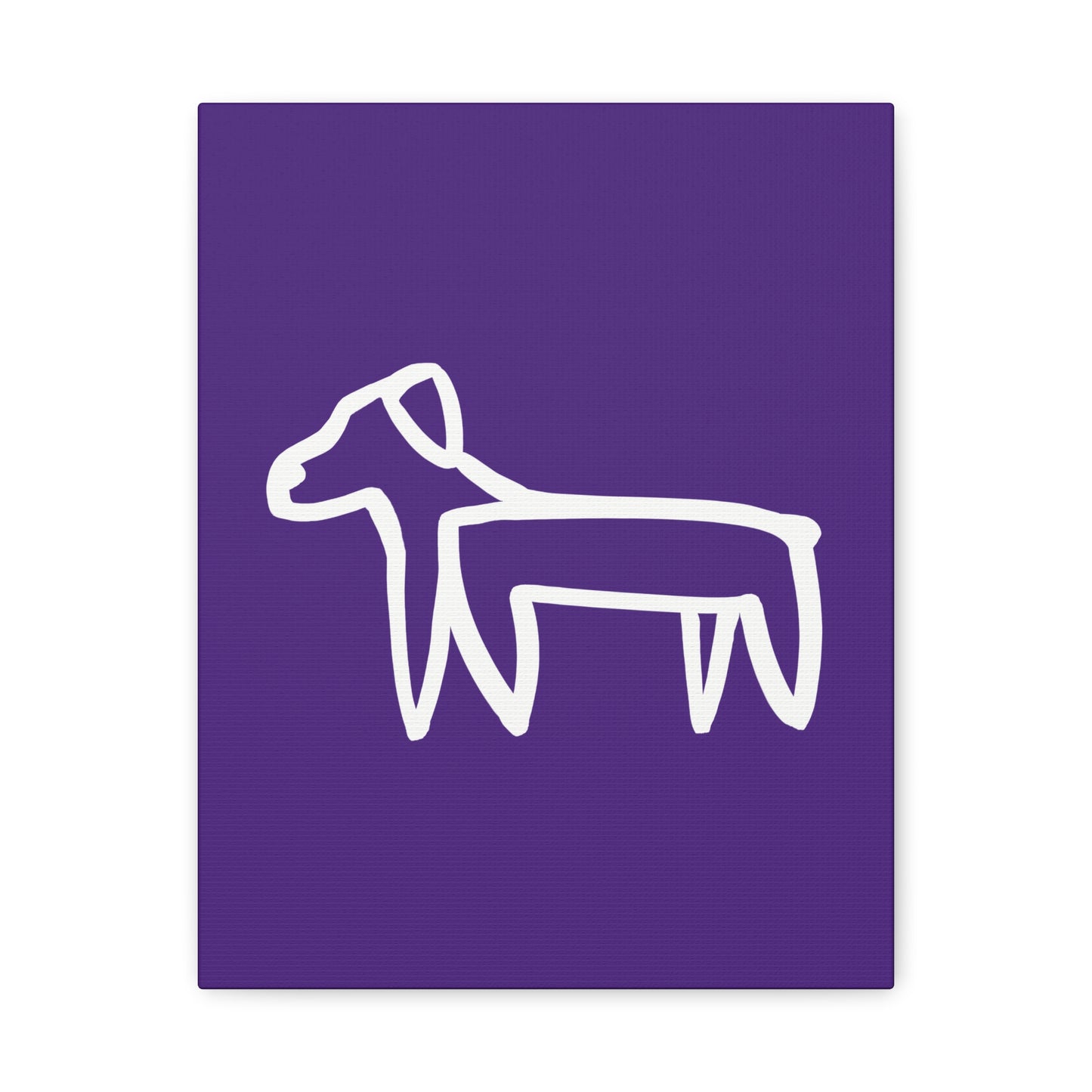 Dog Canvas Print on Purple (Transparent Style White Dog) - Dog Art Print