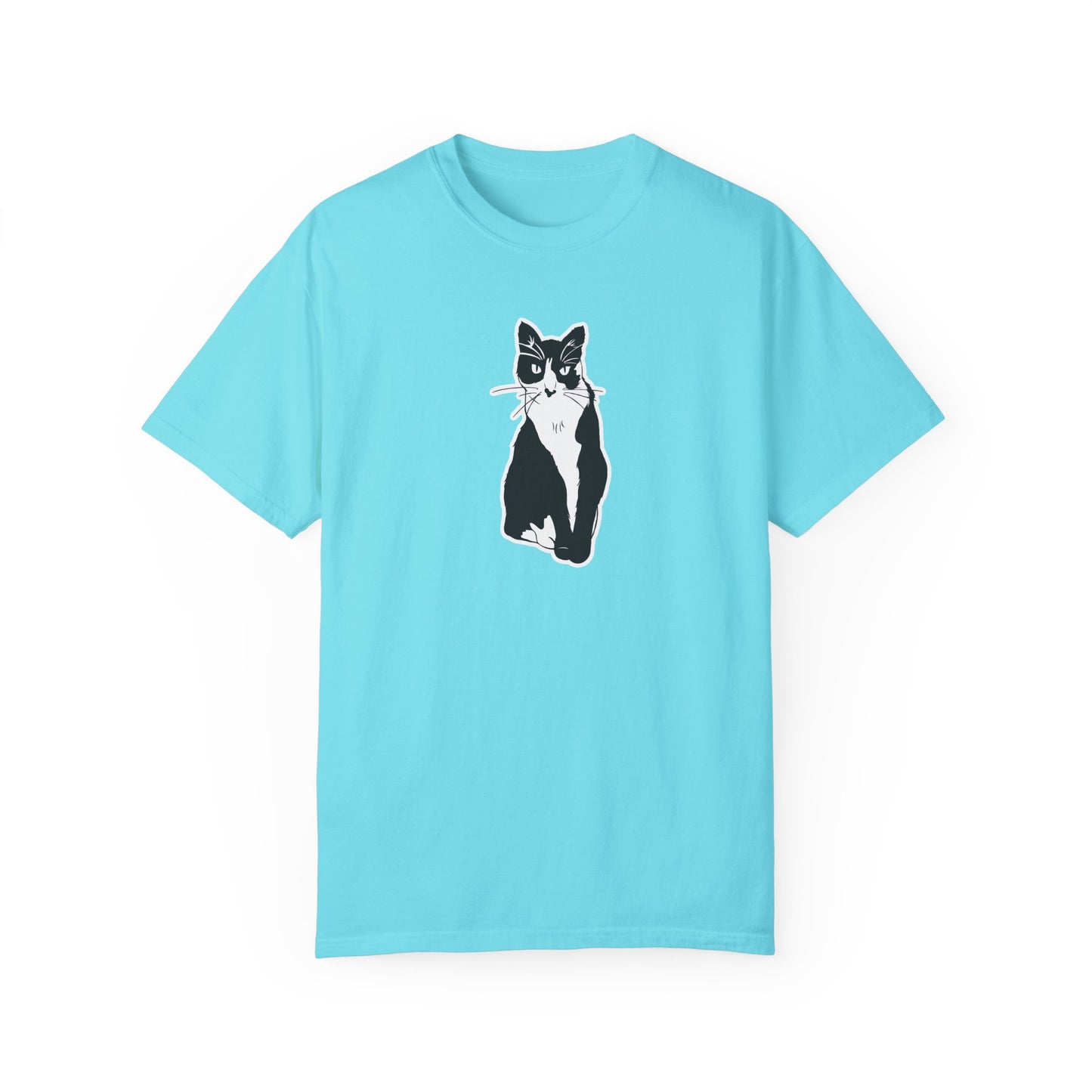 Cat Tee (Sticker Style Cat) - Cat Drawing Shirt