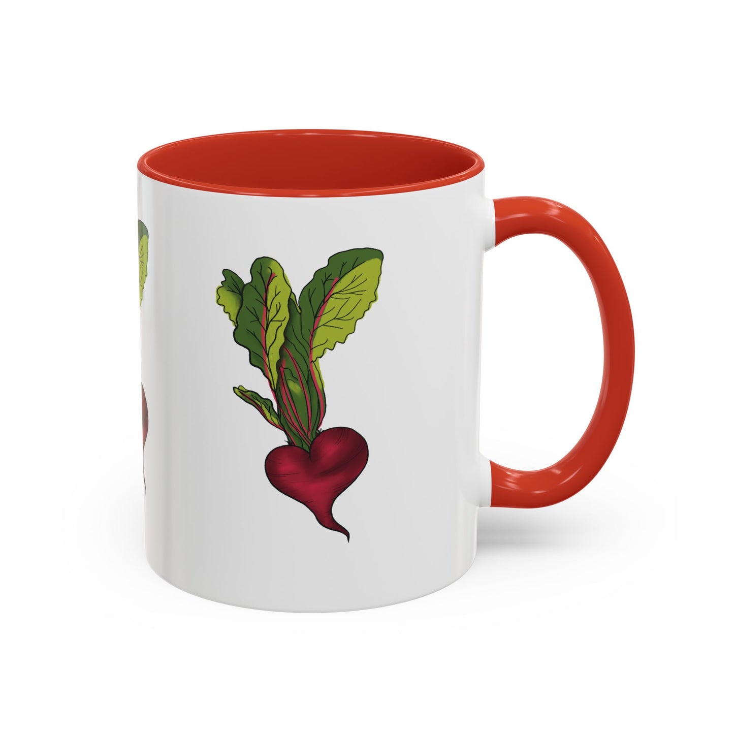 Triple Heart Beet Accent Mug