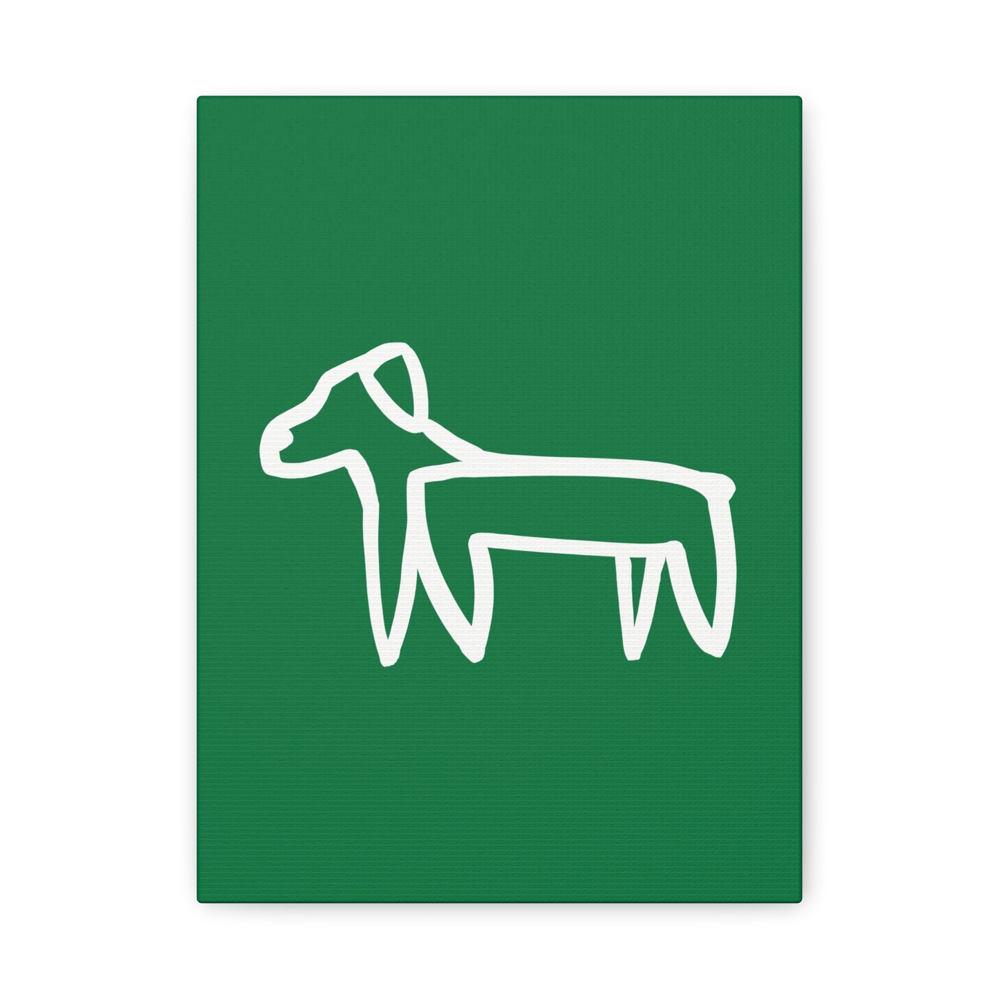 Dog Canvas Print on Green (Transparent Style White Dog) - Dog Art Print