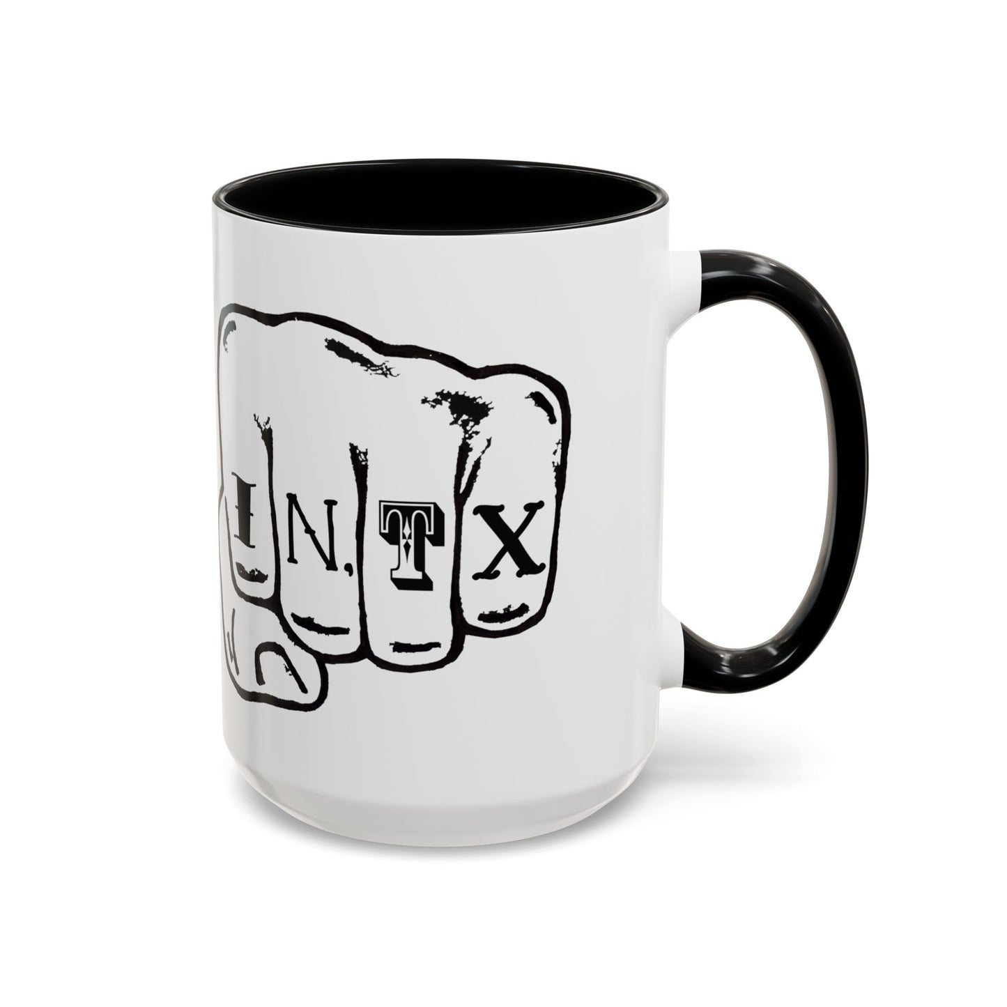 Austin Knuckle Tats Tattooed Fists Accent Mug Giant Fists Edition