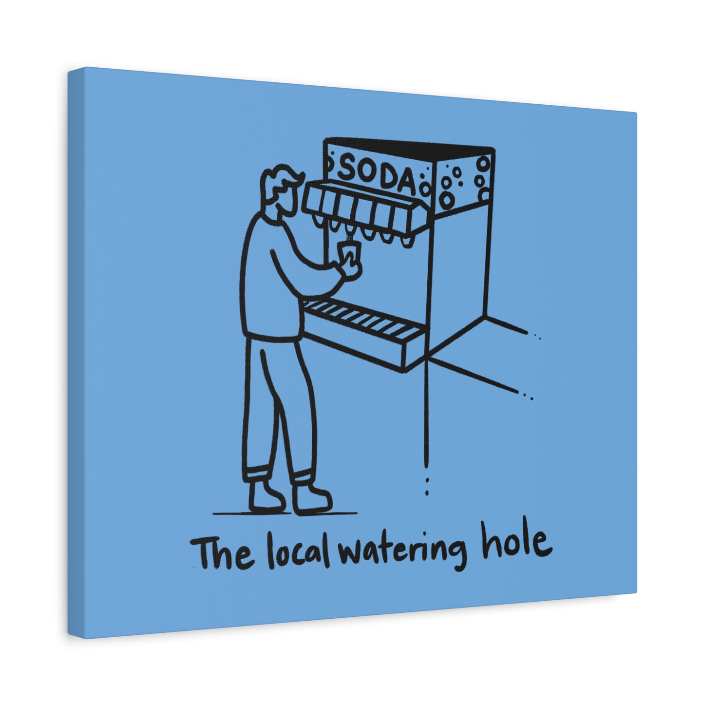 Local Watering Hole Canvas Print - Blue