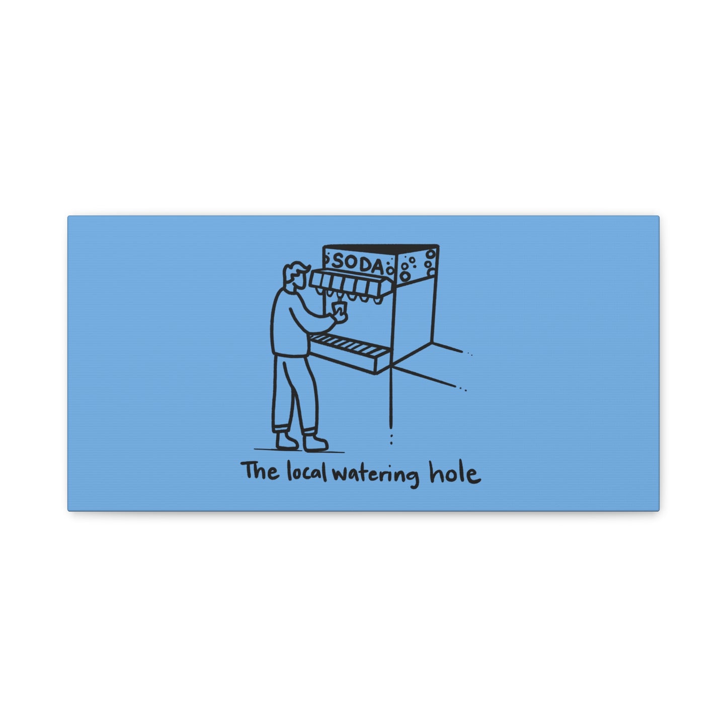 Local Watering Hole Canvas Print - Blue