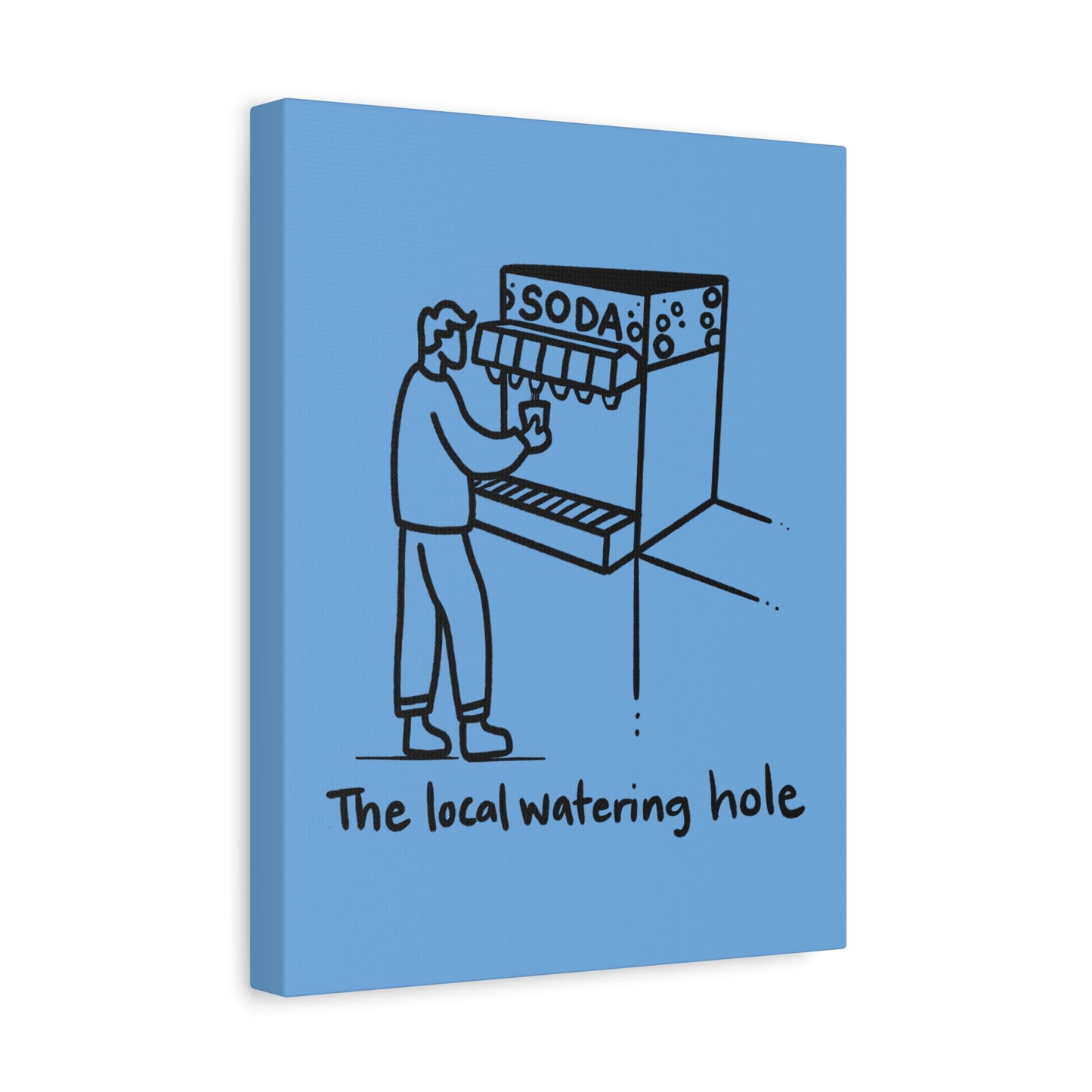 Local Watering Hole Canvas Print - Blue