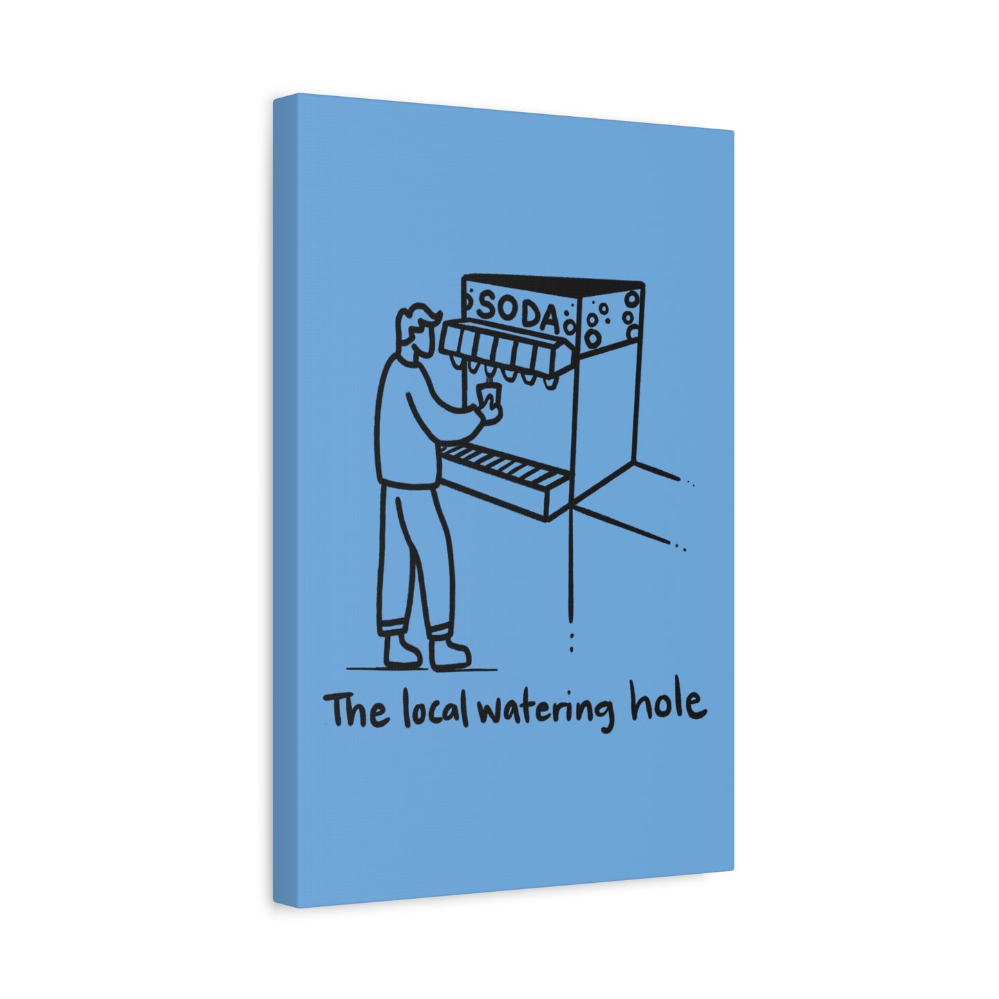 Local Watering Hole Canvas Print - Blue