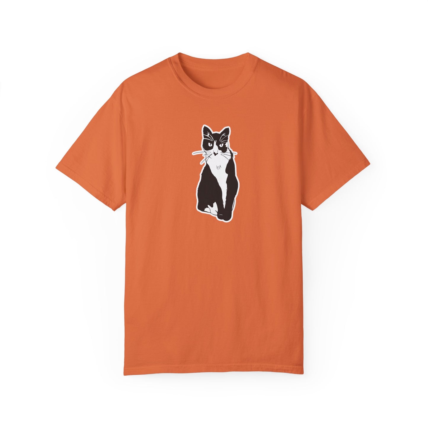 Cat Tee (Sticker Style Cat) - Cat Drawing Shirt