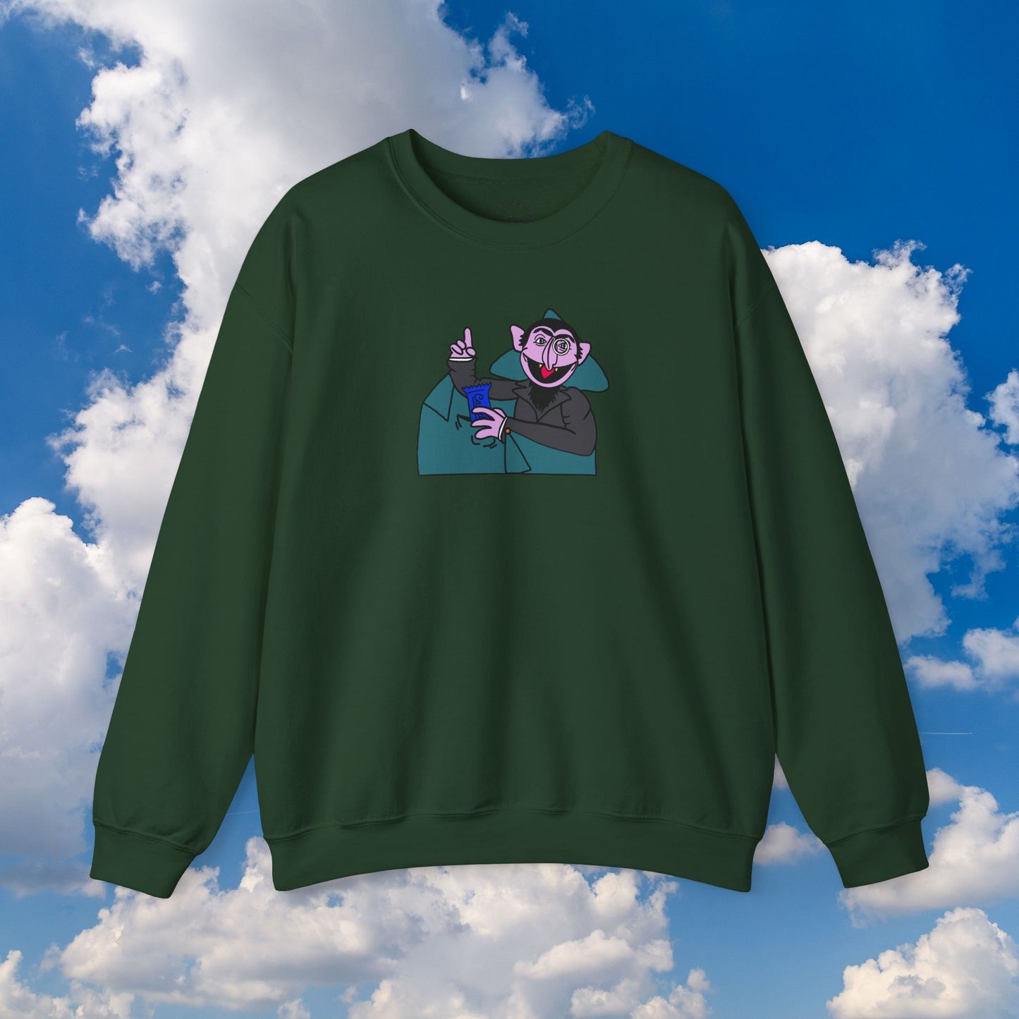 The Count Stealing Candy Sweatshirt - Sesame Street The Count Parody Sweatshirt