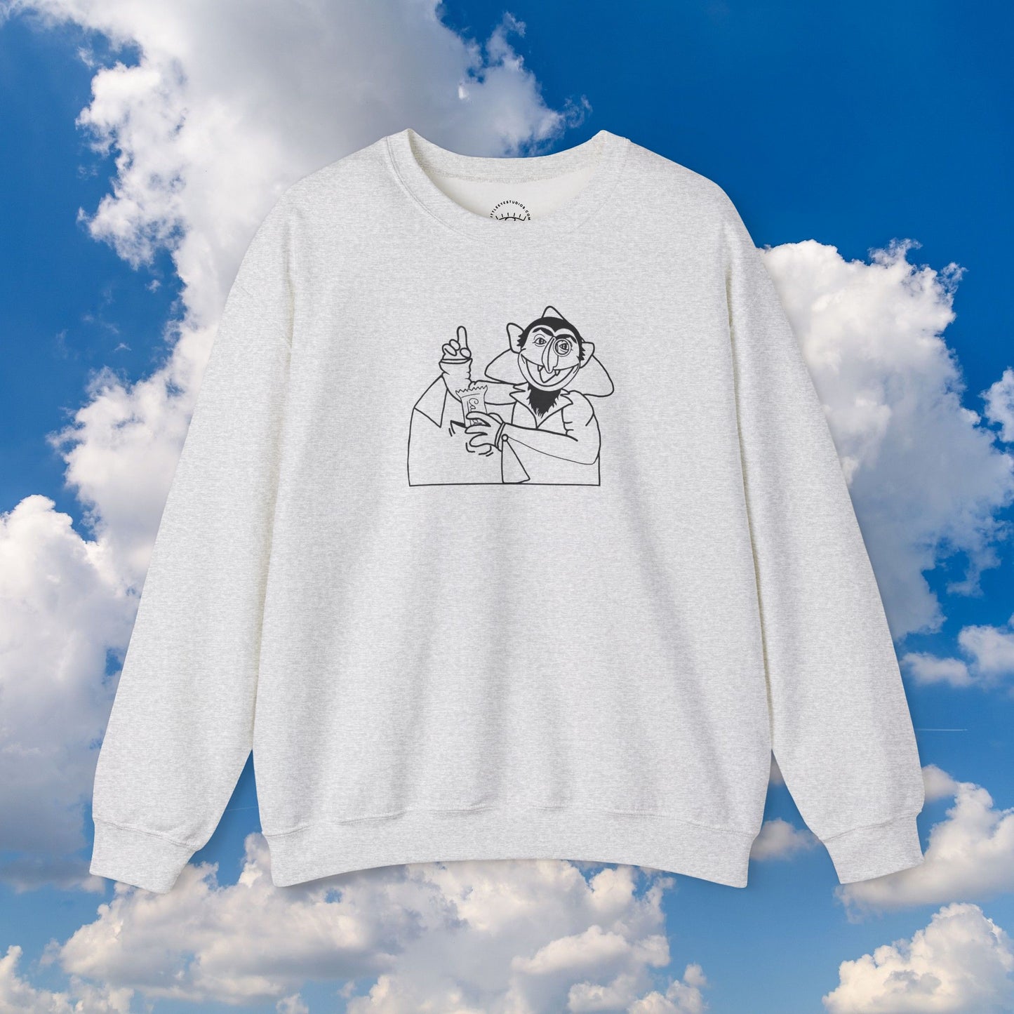 The Count Stealing Candy Outline Sweatshirt - Sesame Street The Count Parody Sweatshirt