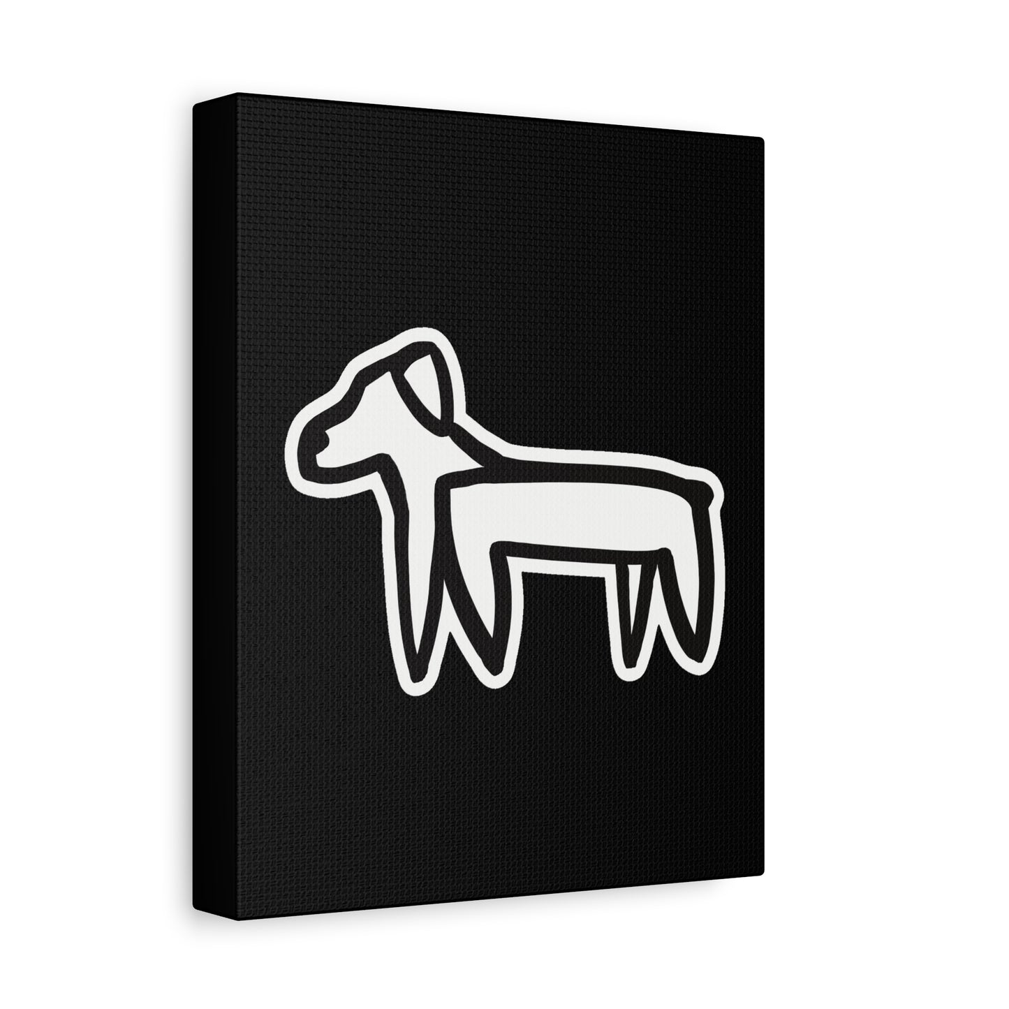 Dog Canvas Print on Black (Sticker Style Dog) - Dog Art Print