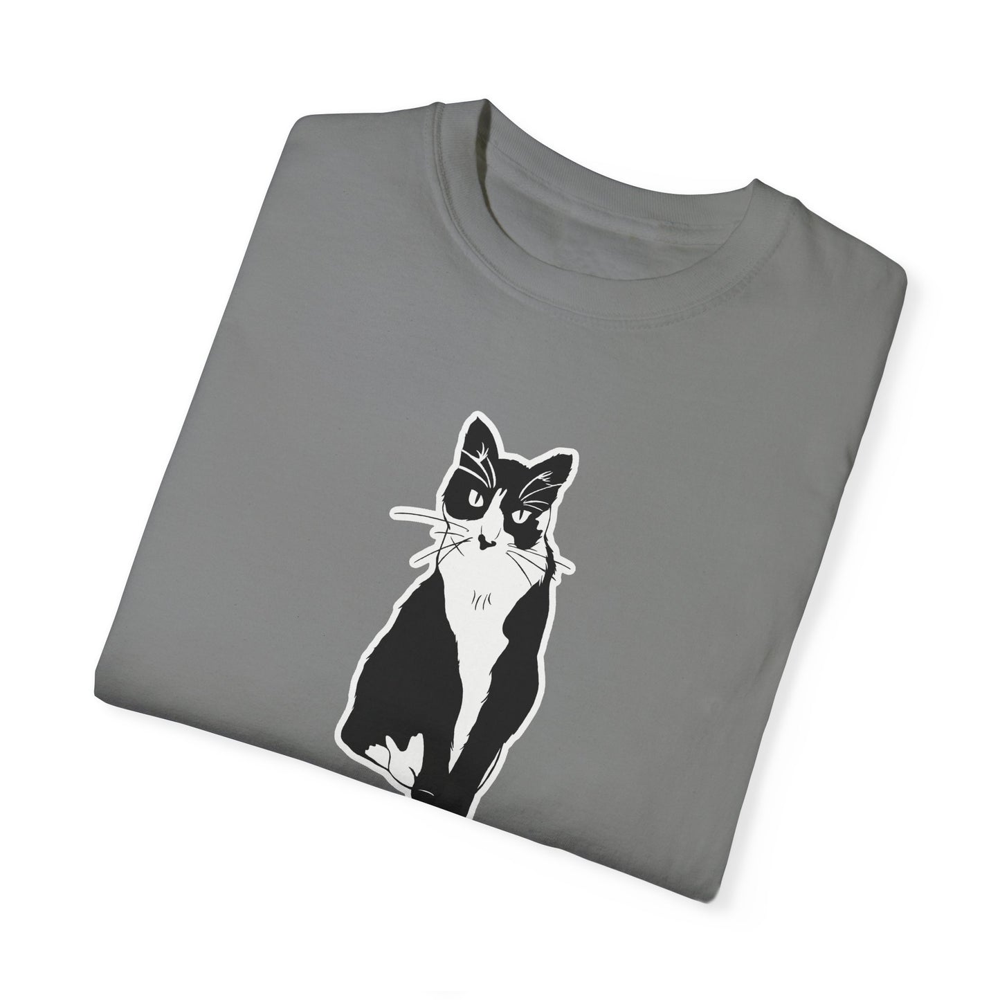Cat Tee (Sticker Style Cat) - Cat Drawing Shirt