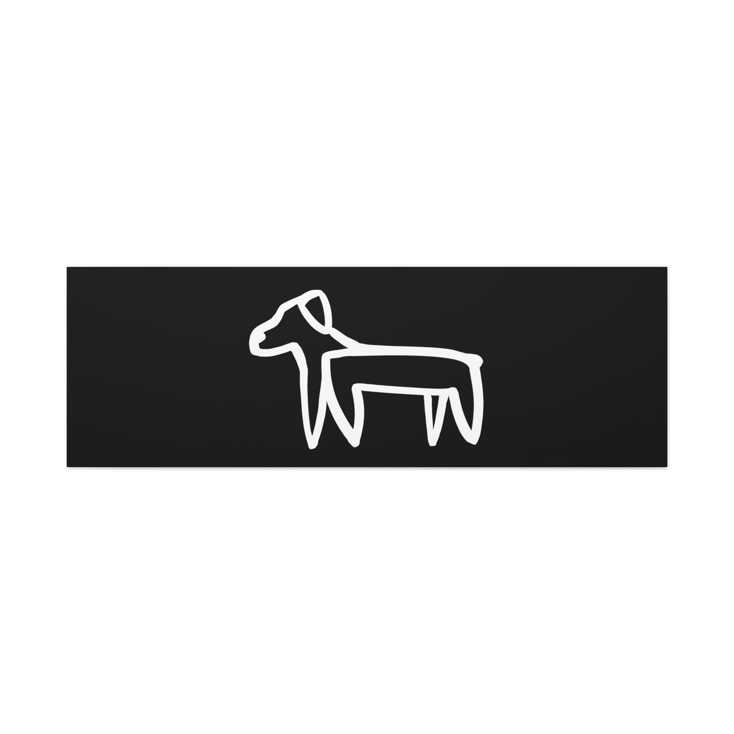 Dog Canvas Print on Black (Transparent Style White Dog) - Dog Art Print