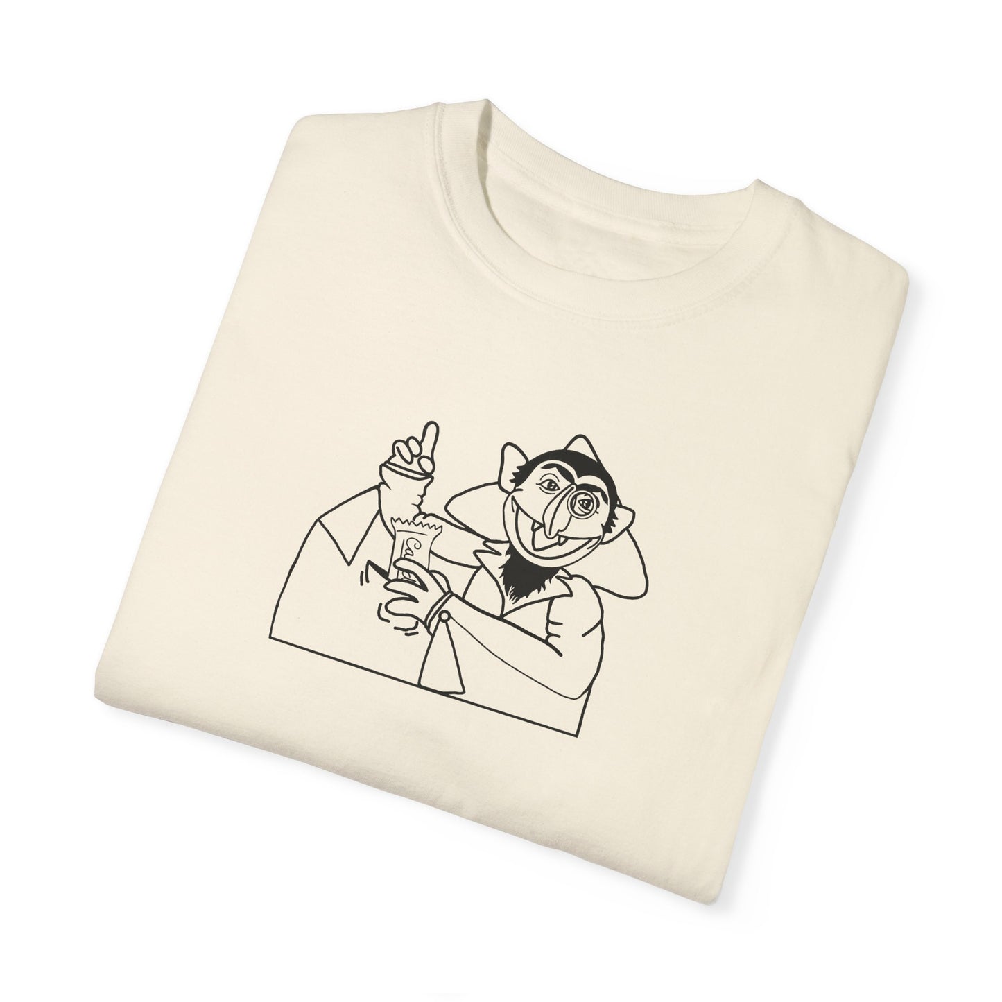 The Count Stealing Candy Outline Tee - Sesame Street The Count Parody Tee