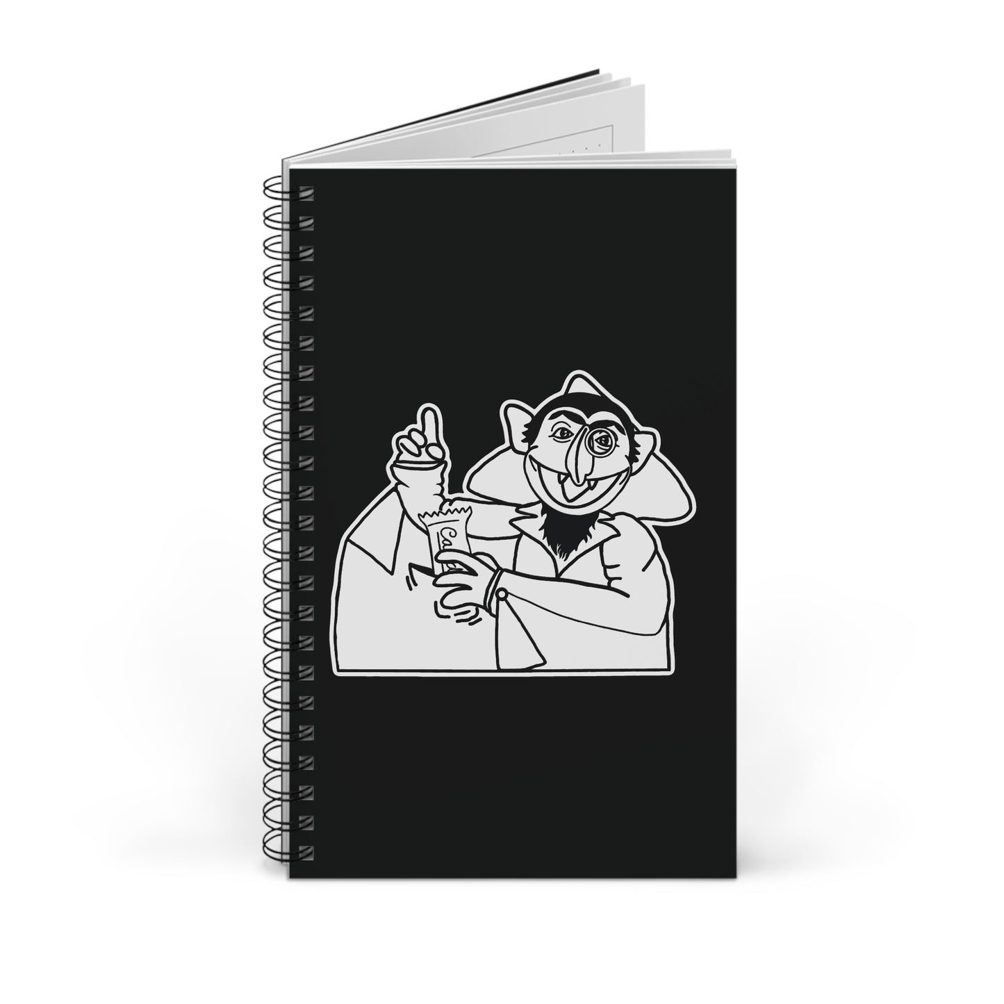The Count Stealing Candy Outline Notebook Black and White - Sesame Street The Count Parody Notebook