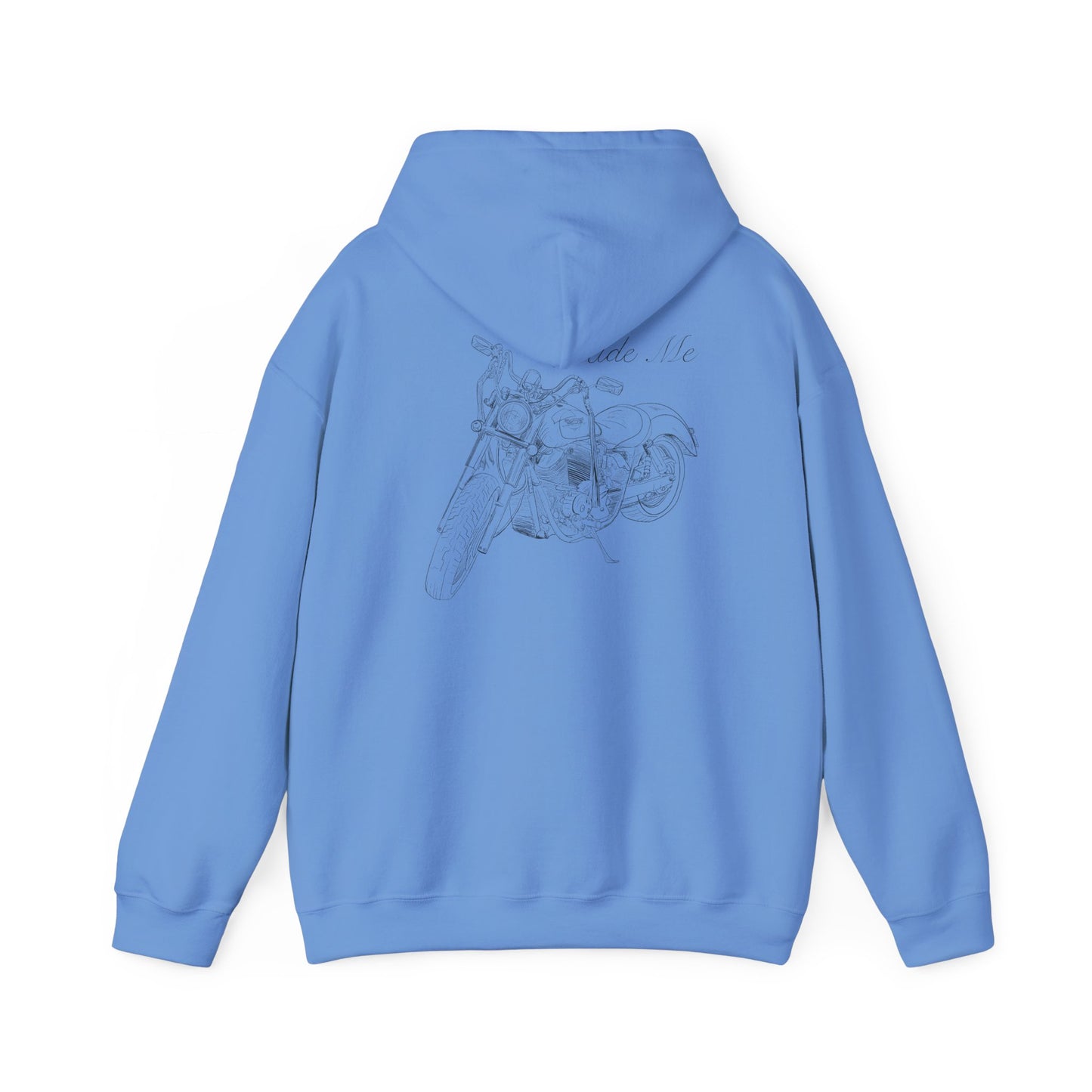 Ride Me Harley Motorcycle Drawing Hoodie Sweatshirt - Back Design