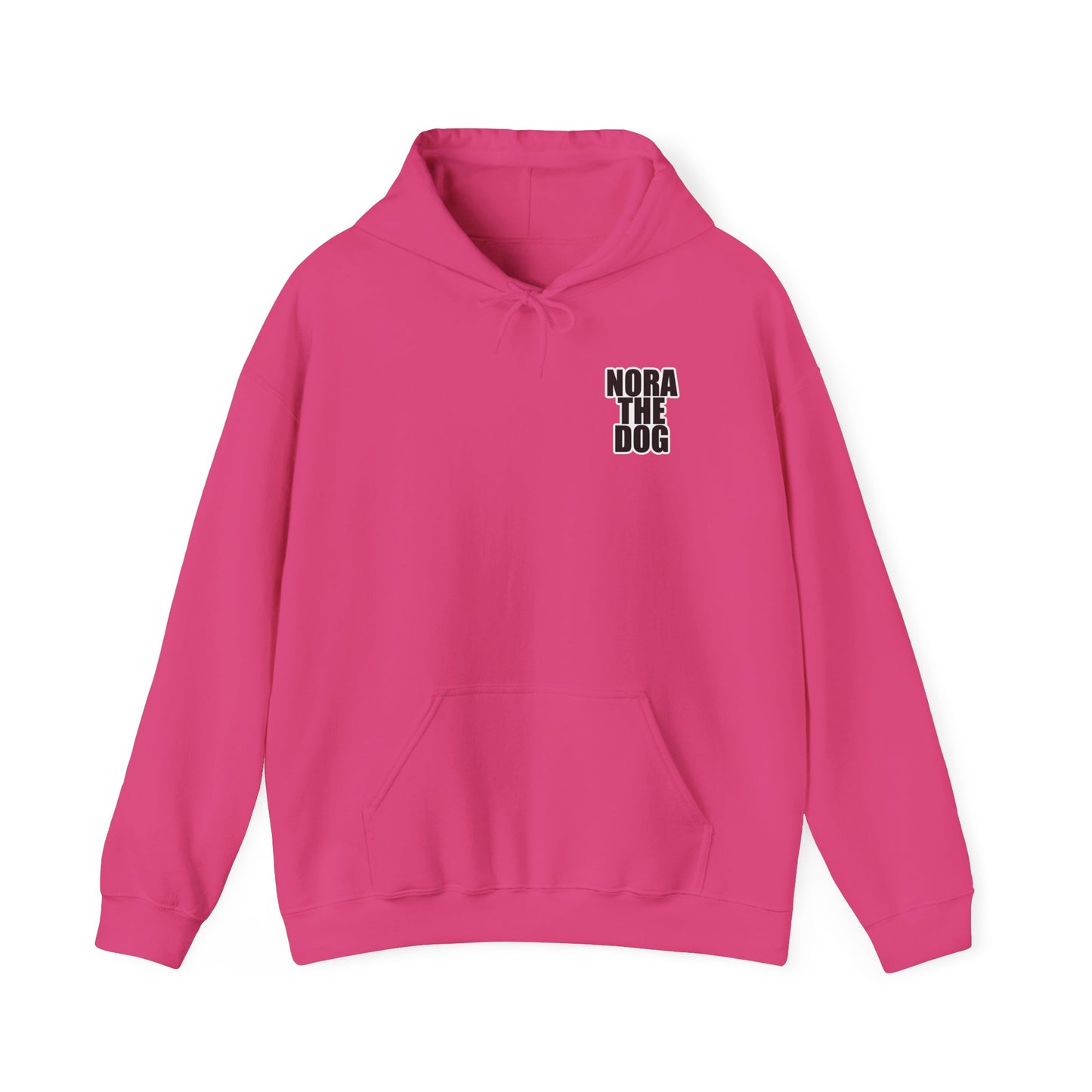 Nora the Dog Heart Hoodie Back Design (Sticker Style Nora) - Nora Hooded Sweatshirt