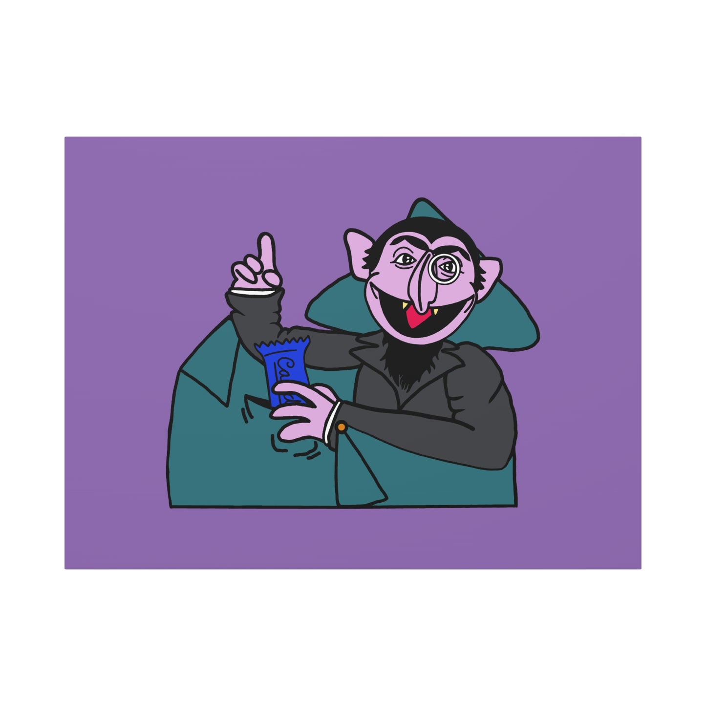 The Count Stealing Candy Canvas Print Light Purple - Sesame Street The Count Canvas Art