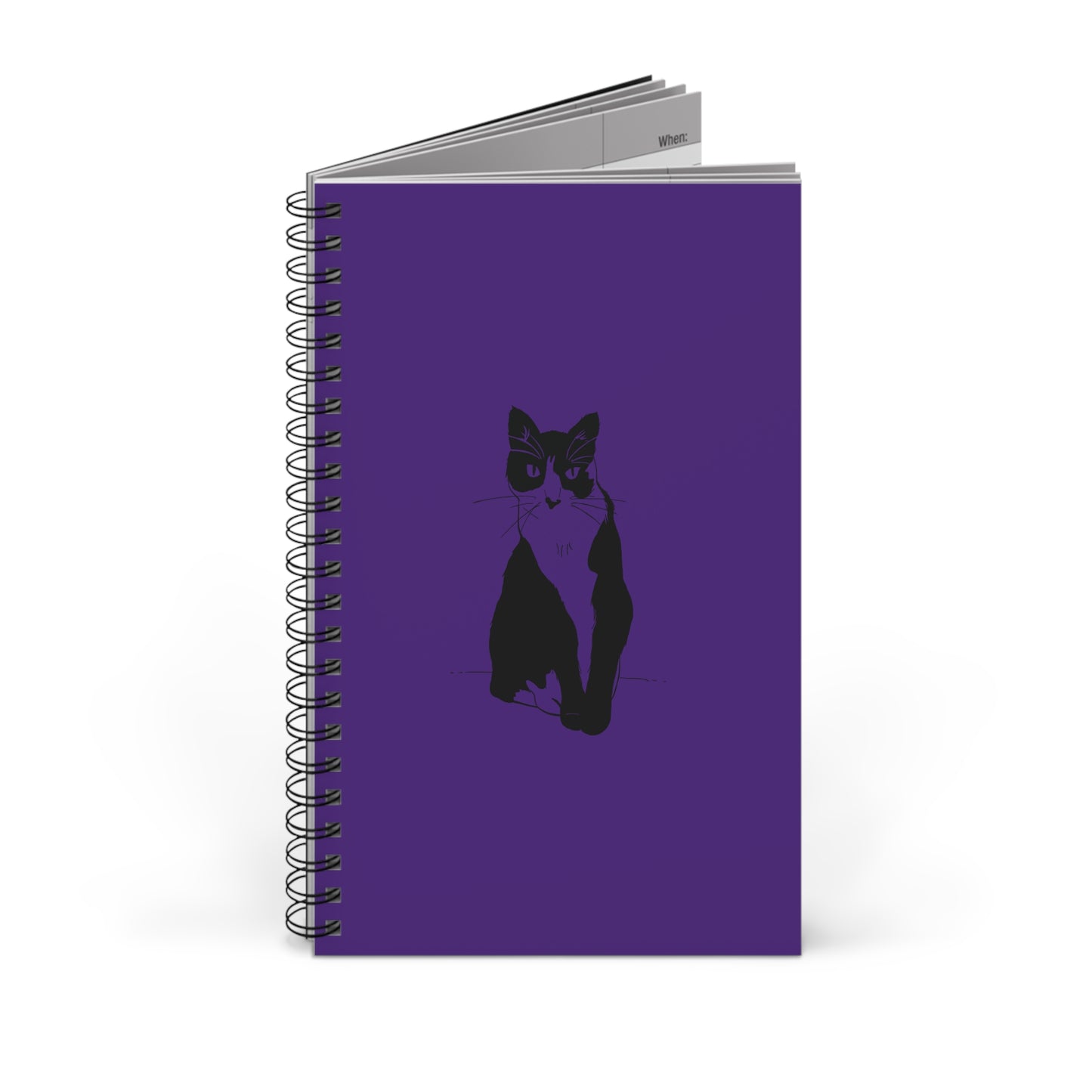 Cat Notebook in Purple (Transparent Style Cat) - Cat Notebook