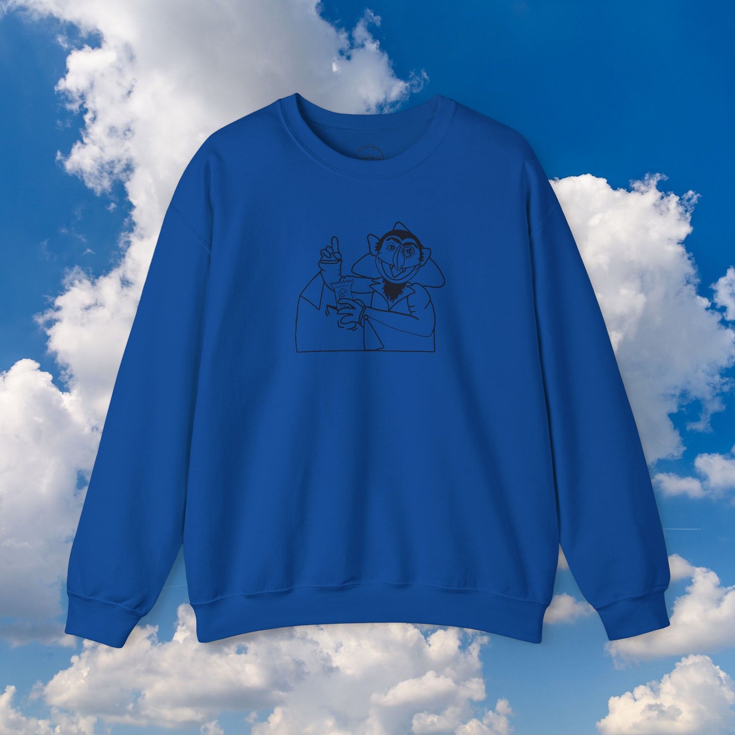 The Count Stealing Candy Outline Sweatshirt - Sesame Street The Count Parody Sweatshirt