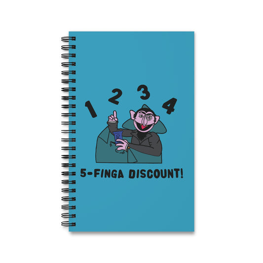 Five Finger Discount Notebook Turquoise - Sesame Street The Count Parody Notebook