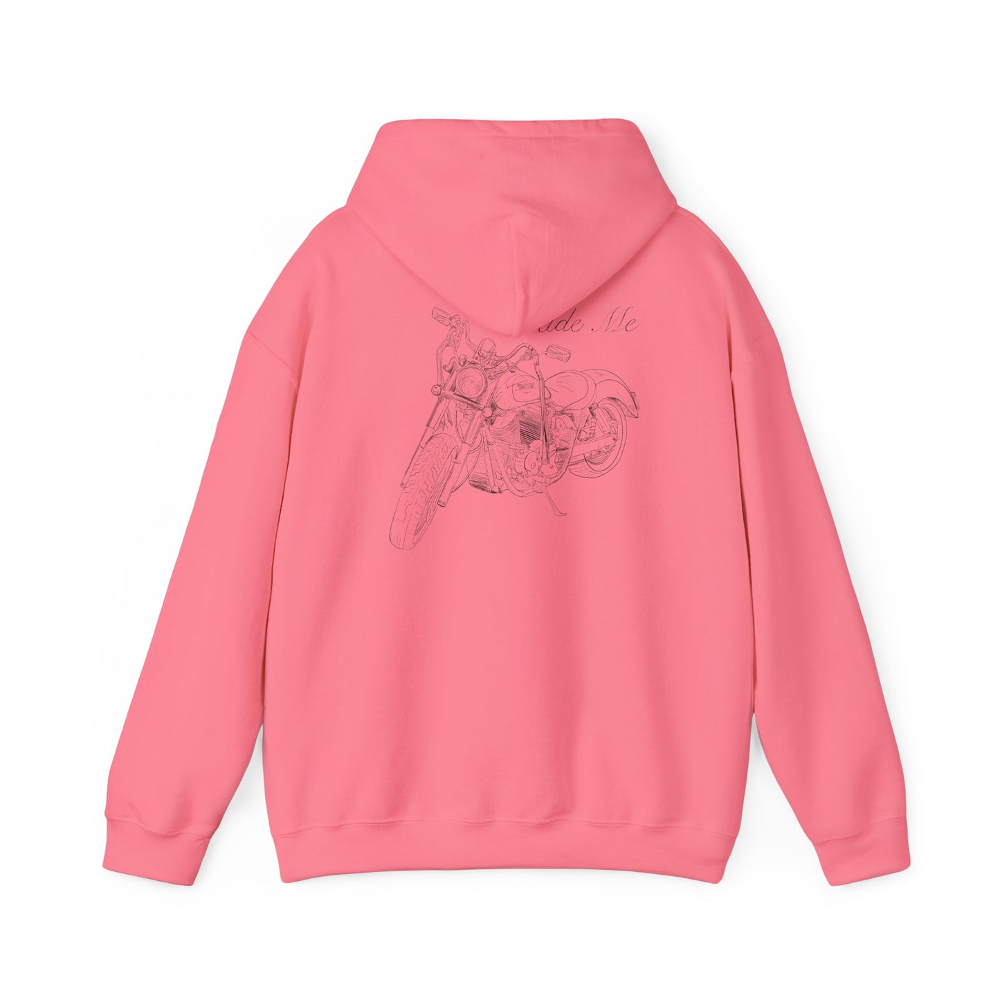 Ride Me Harley Motorcycle Drawing Hoodie Sweatshirt - Back Design
