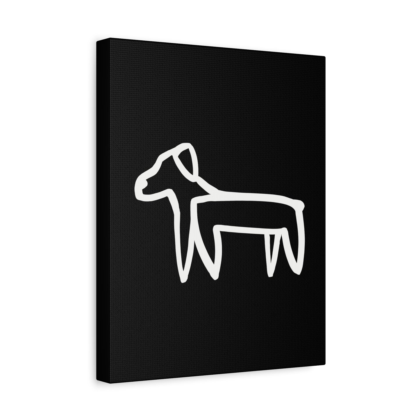 Dog Canvas Print on Black (Transparent Style White Dog) - Dog Art Print