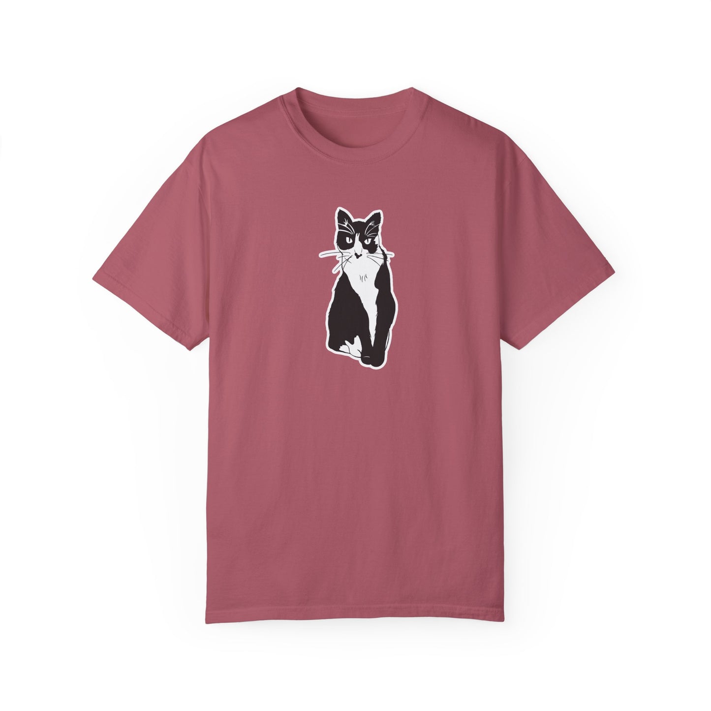 Cat Tee (Sticker Style Cat) - Cat Drawing Shirt